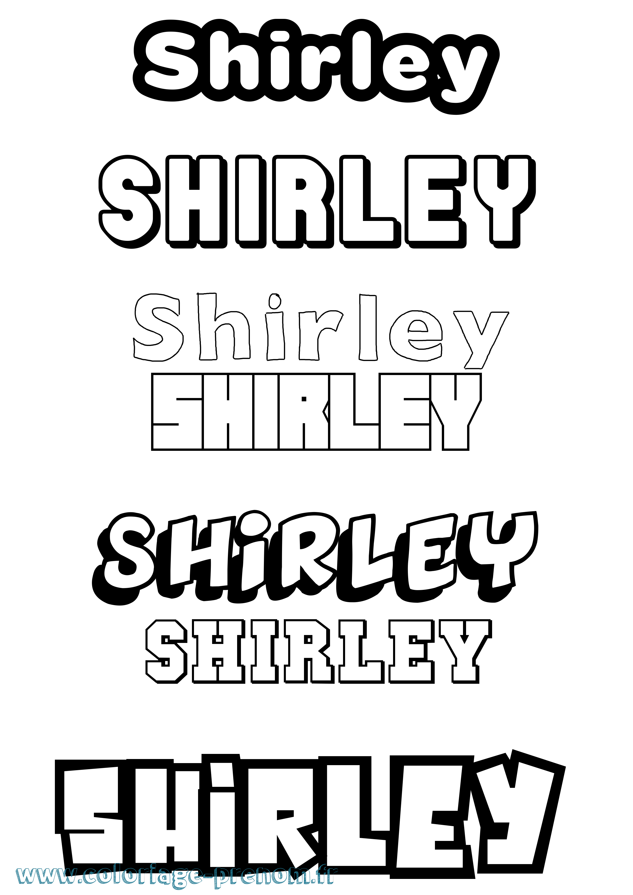 Coloriage prénom Shirley Simple