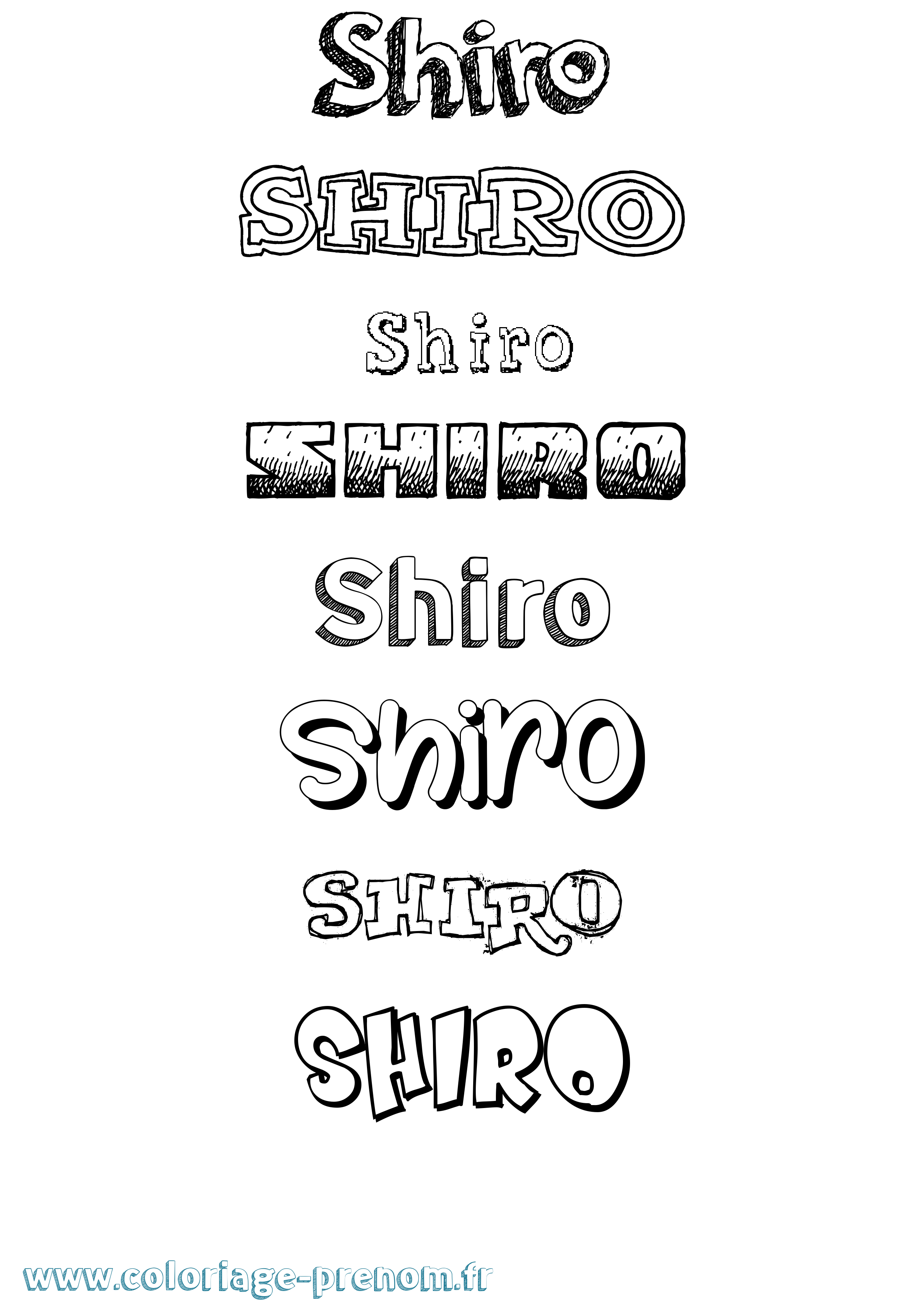 Coloriage prénom Shiro Dessiné