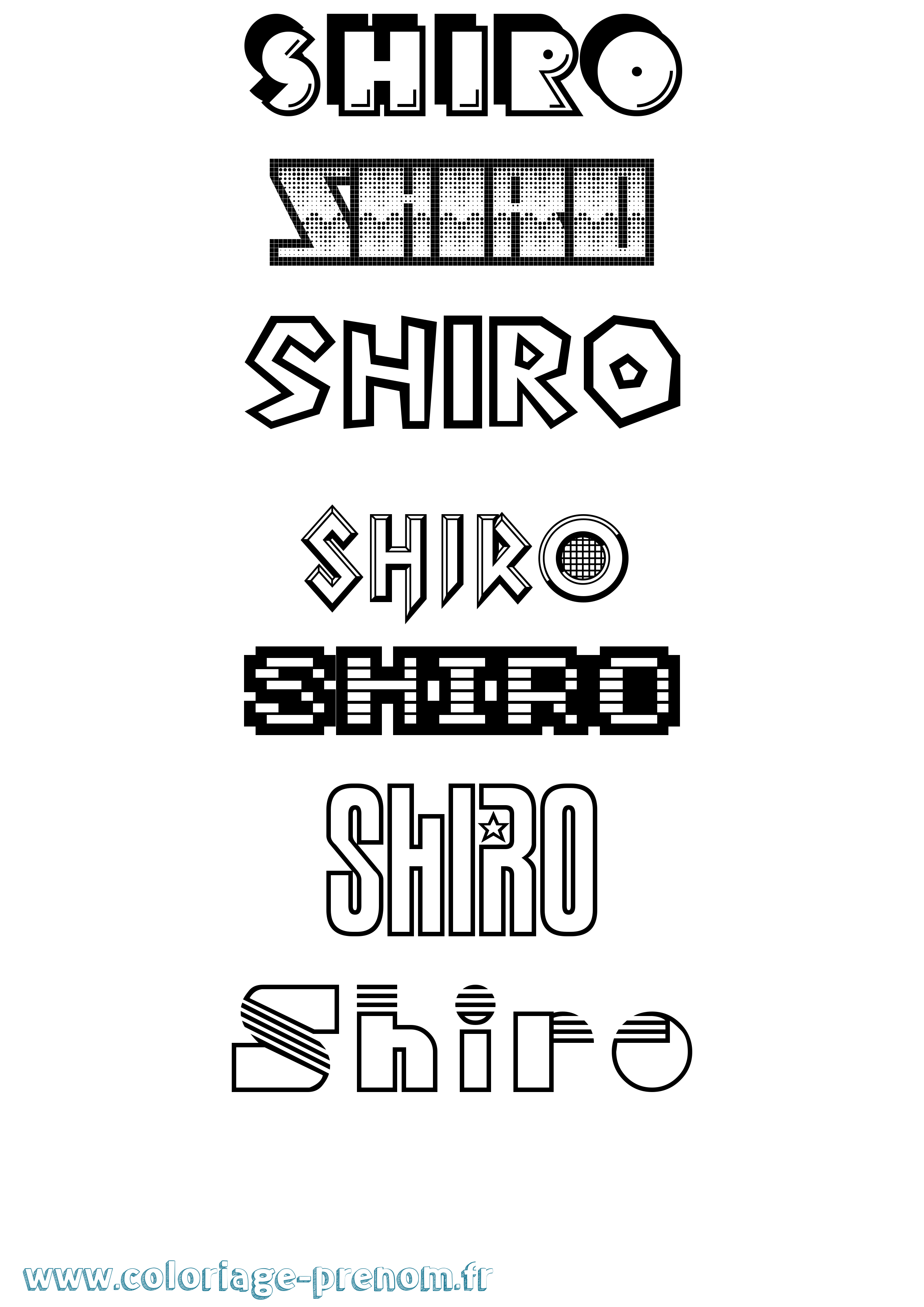 Coloriage prénom Shiro Jeux Vidéos