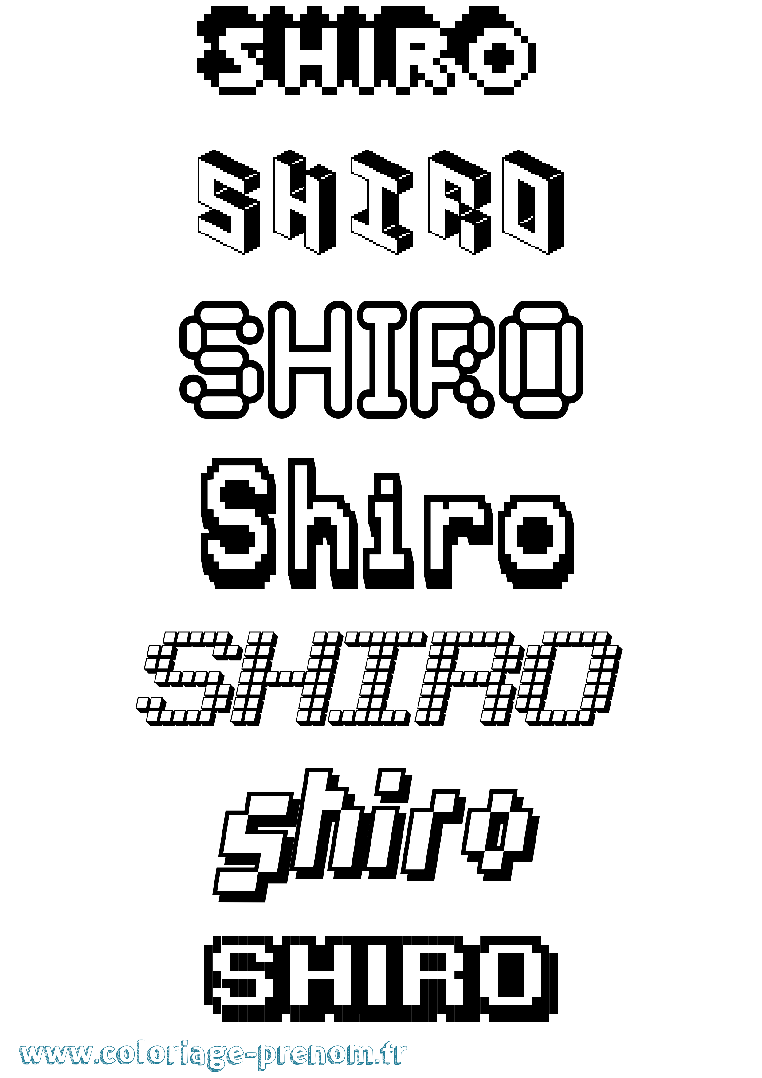 Coloriage prénom Shiro Pixel