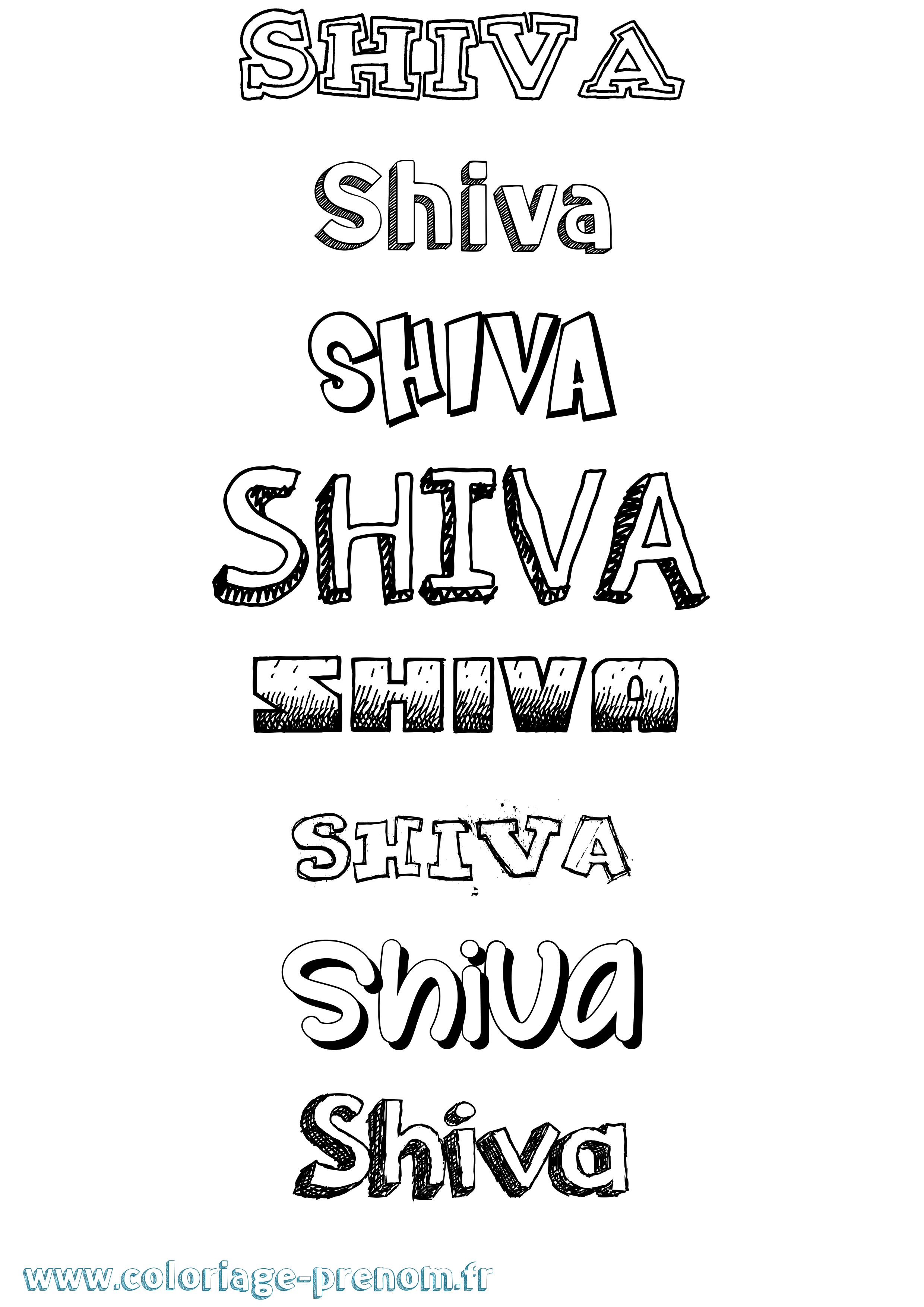 Coloriage prénom Shiva Dessiné