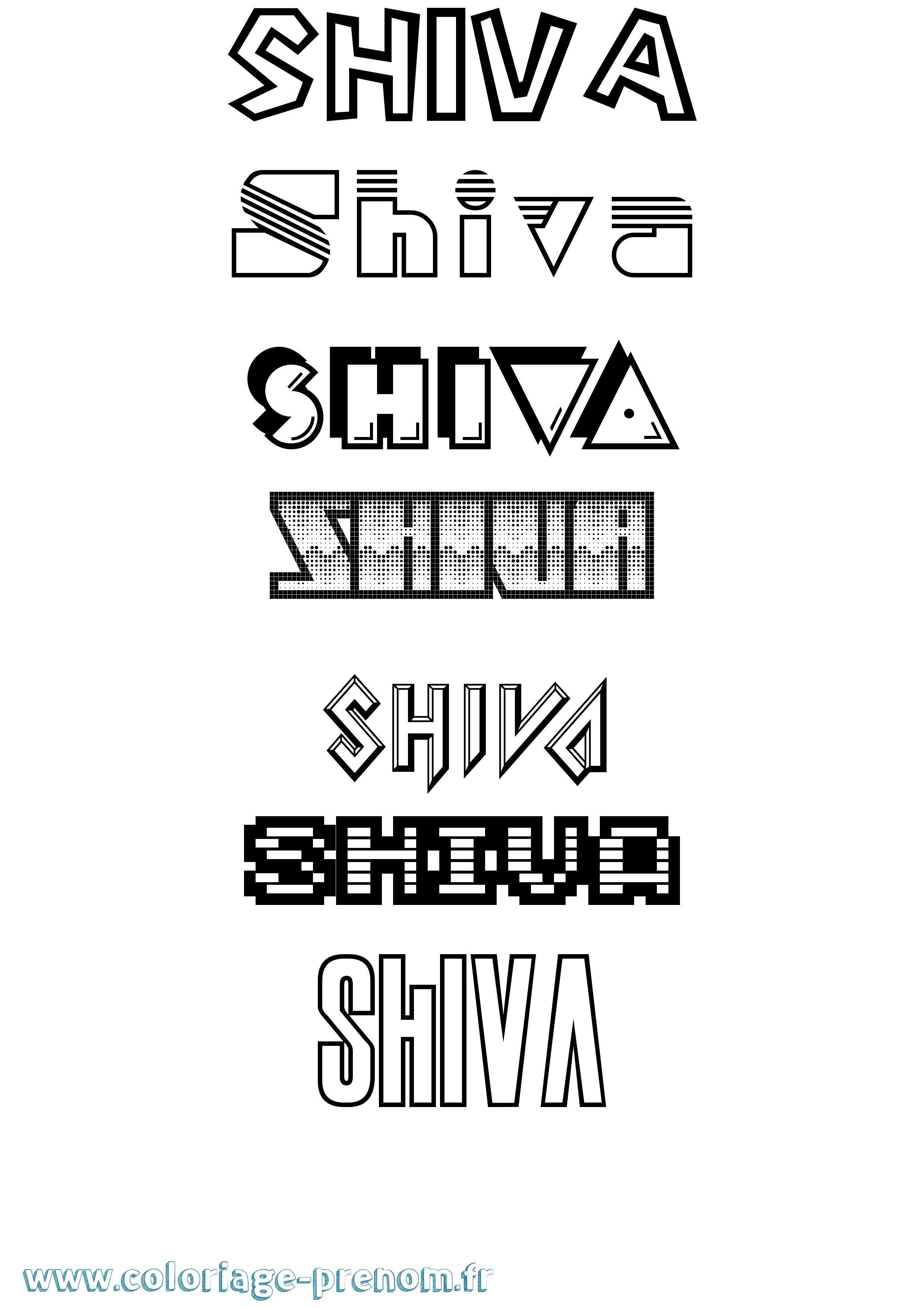 Coloriage prénom Shiva Jeux Vidéos