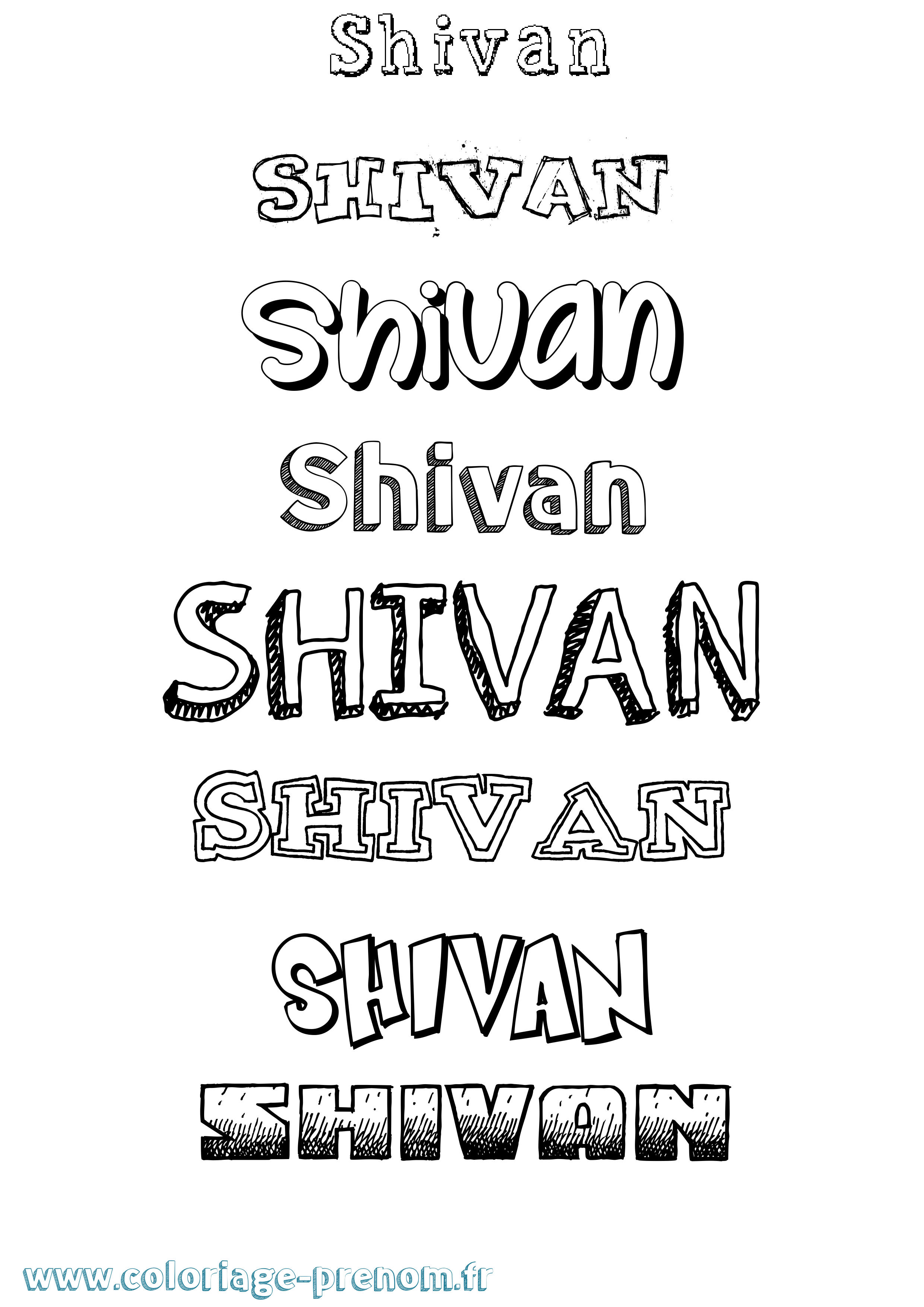 Coloriage prénom Shivan Dessiné