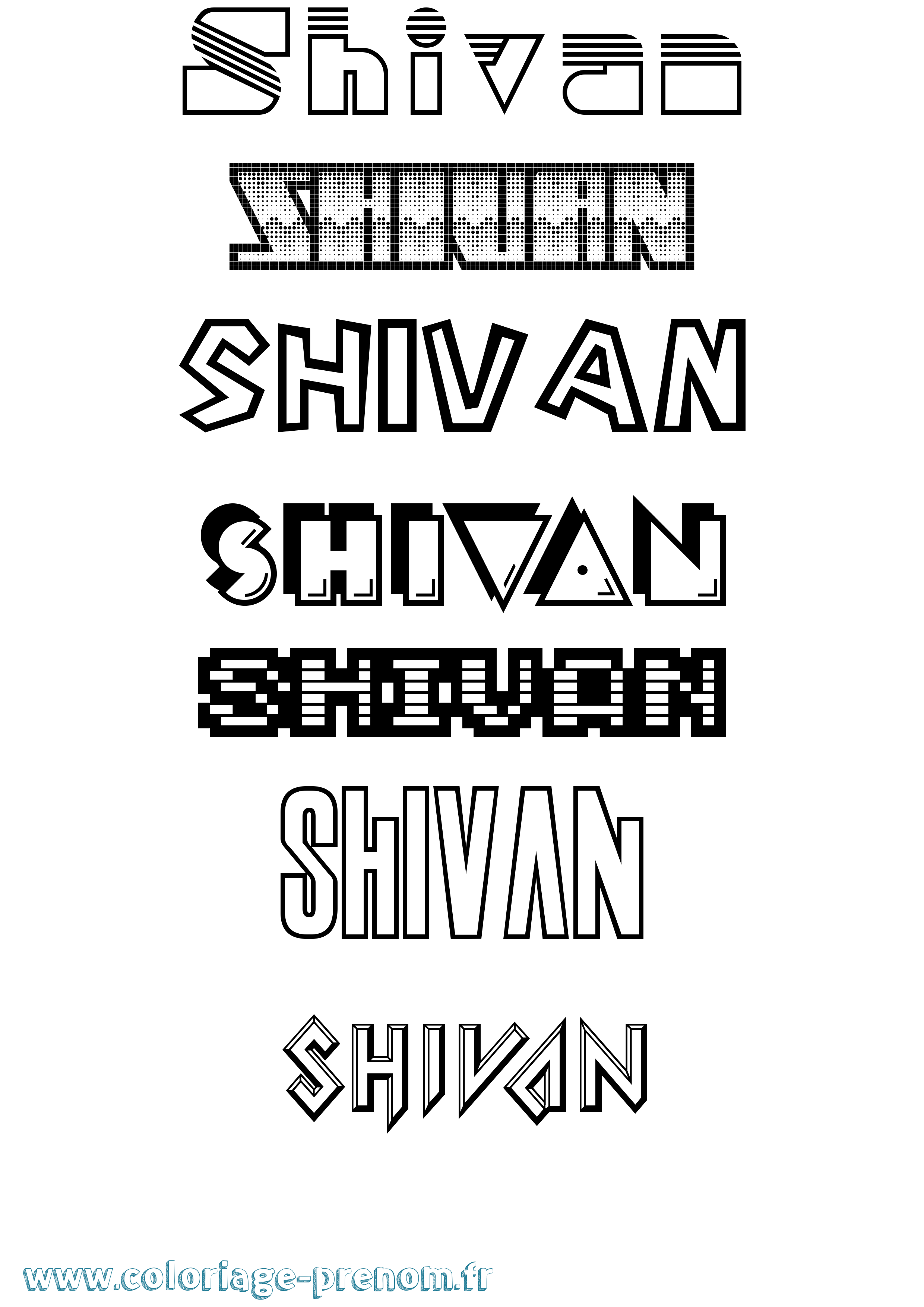 Coloriage prénom Shivan Jeux Vidéos