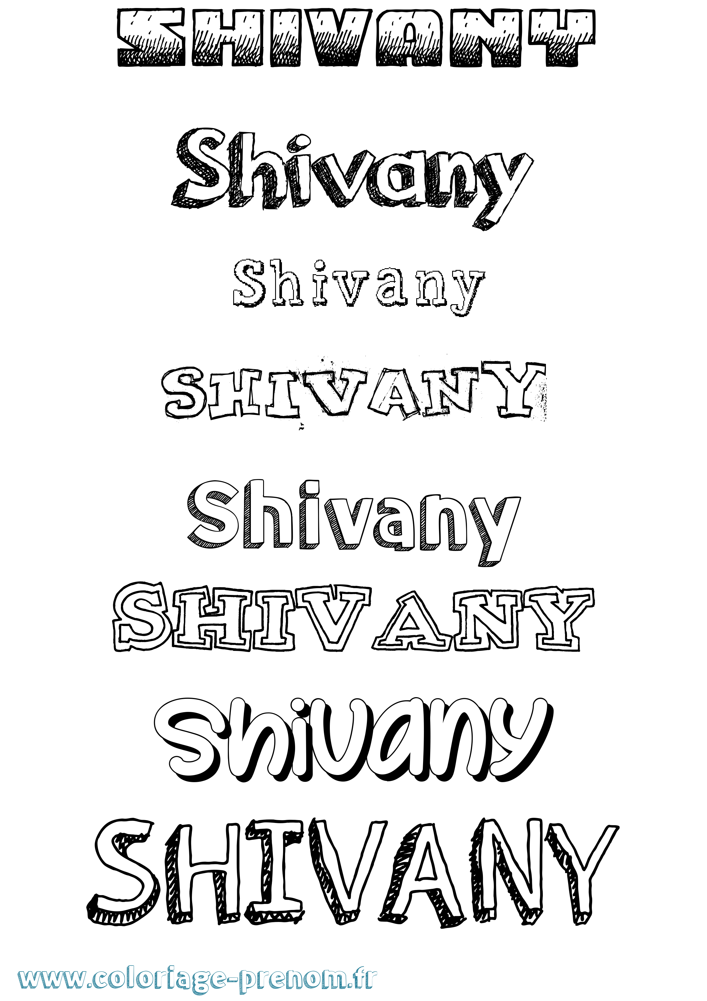 Coloriage Shivany Dessiné Coloriage prénom Shivany Dessiné