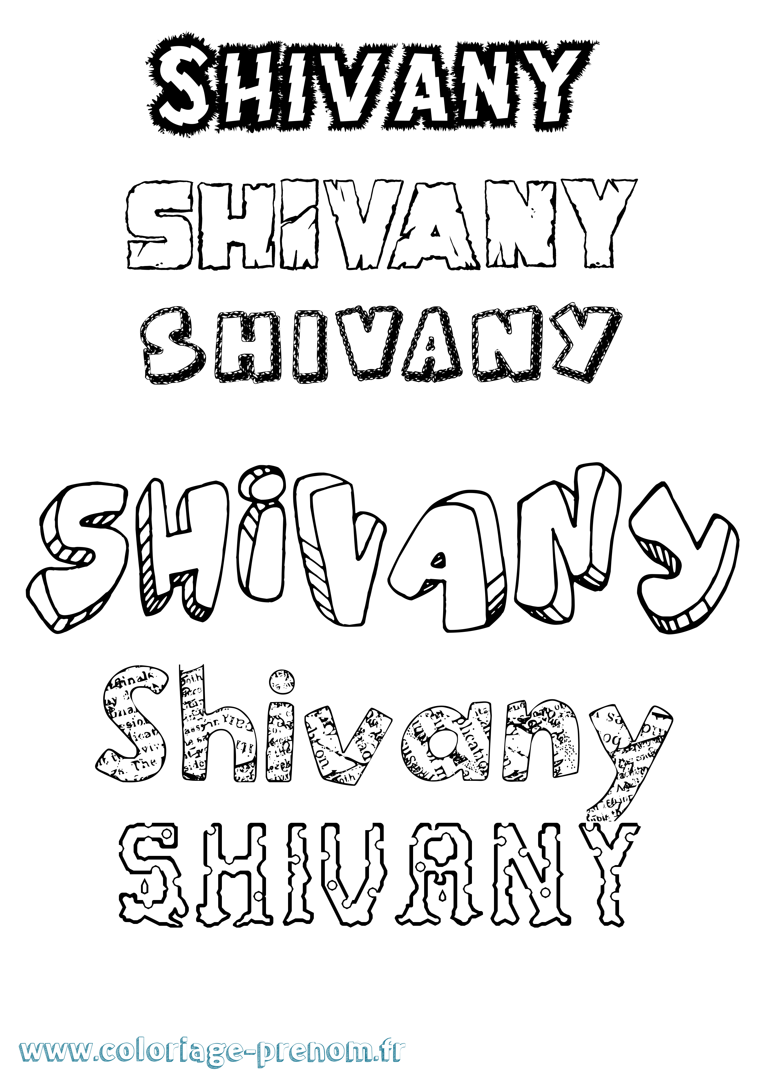 Coloriage Shivany Destructuré Coloriage prénom Shivany Destructuré