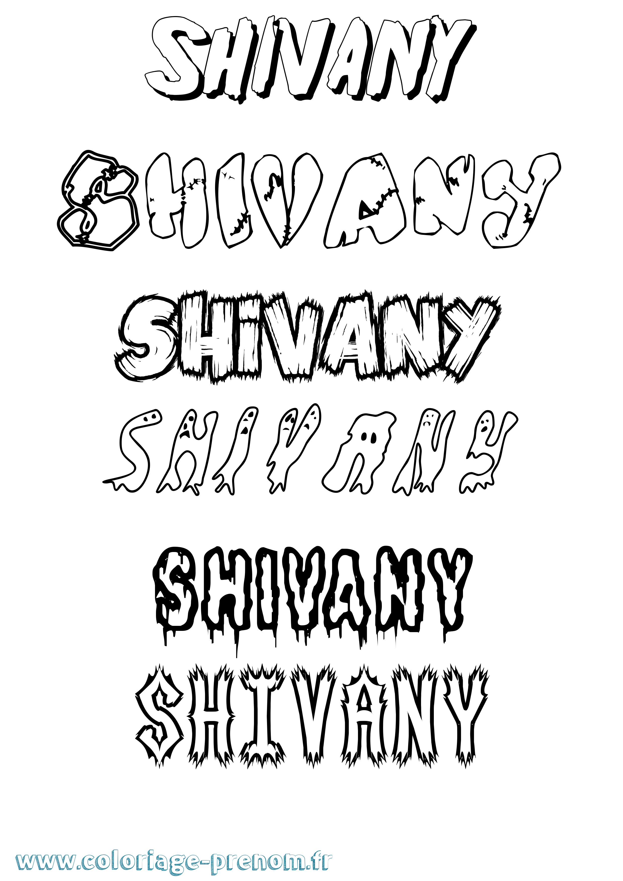Coloriage Shivany Frisson Coloriage prénom Shivany Frisson
