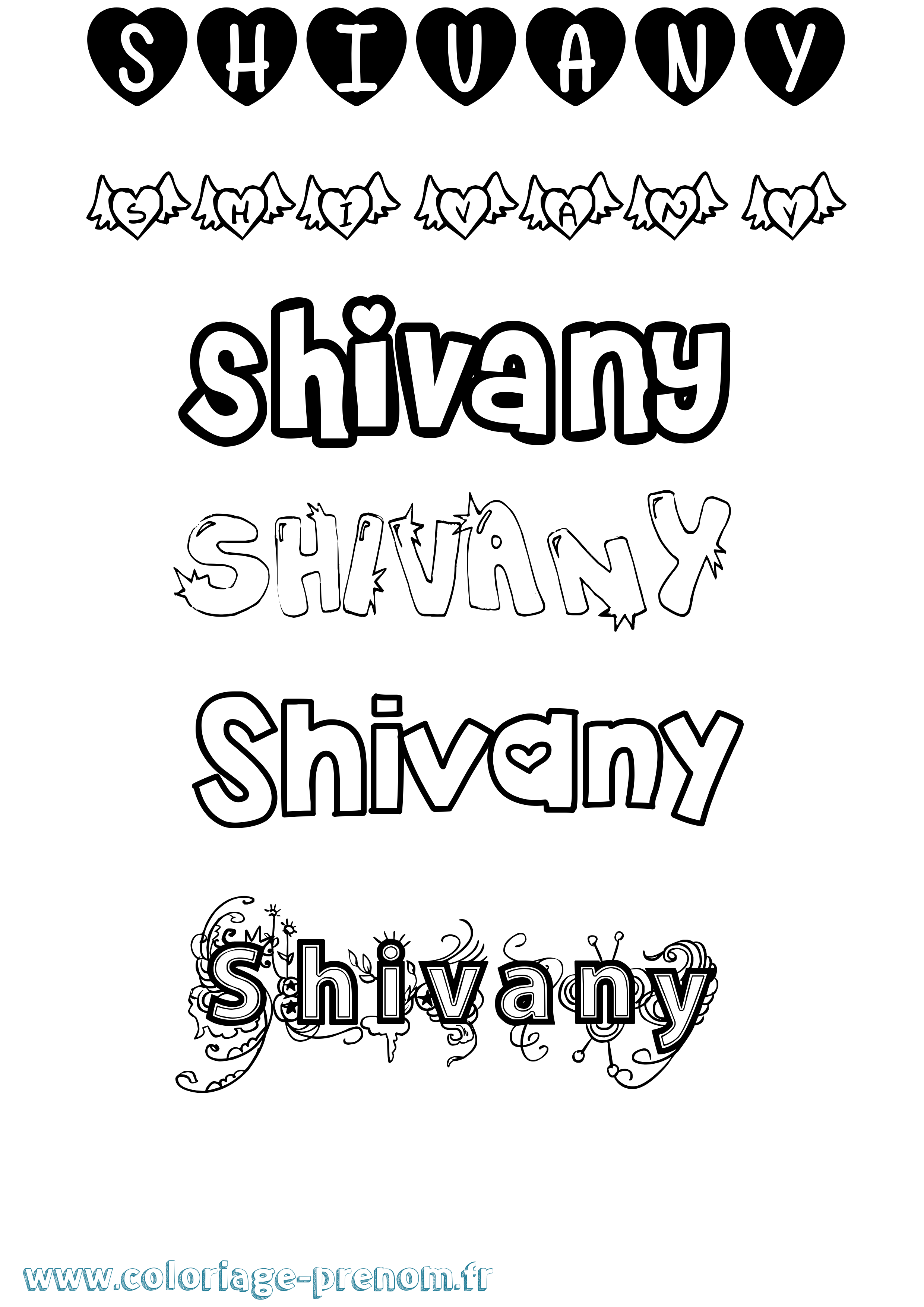 Coloriage Shivany Girly Coloriage prénom Shivany Girly