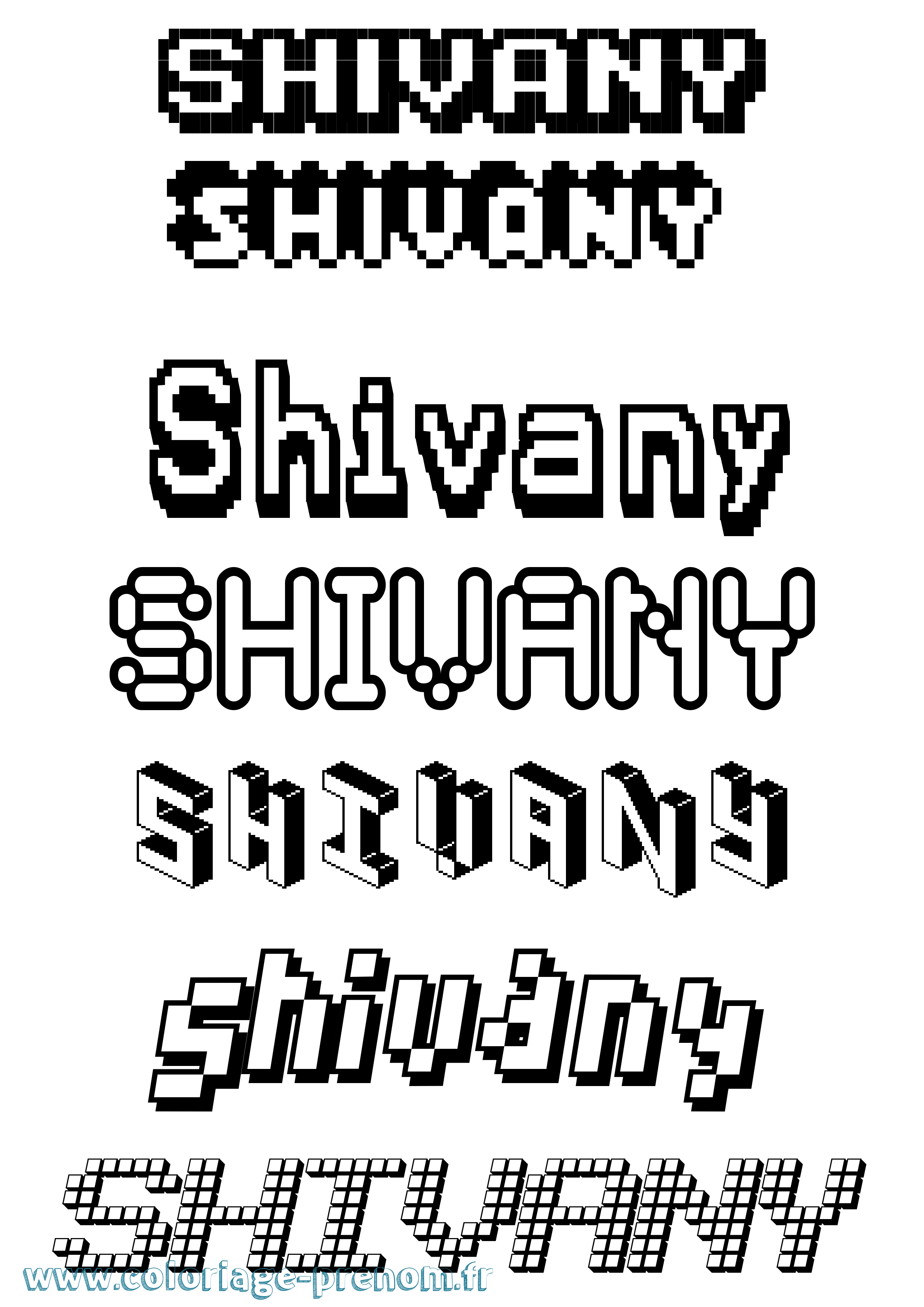 Coloriage Shivany Pixel Coloriage prénom Shivany Pixel