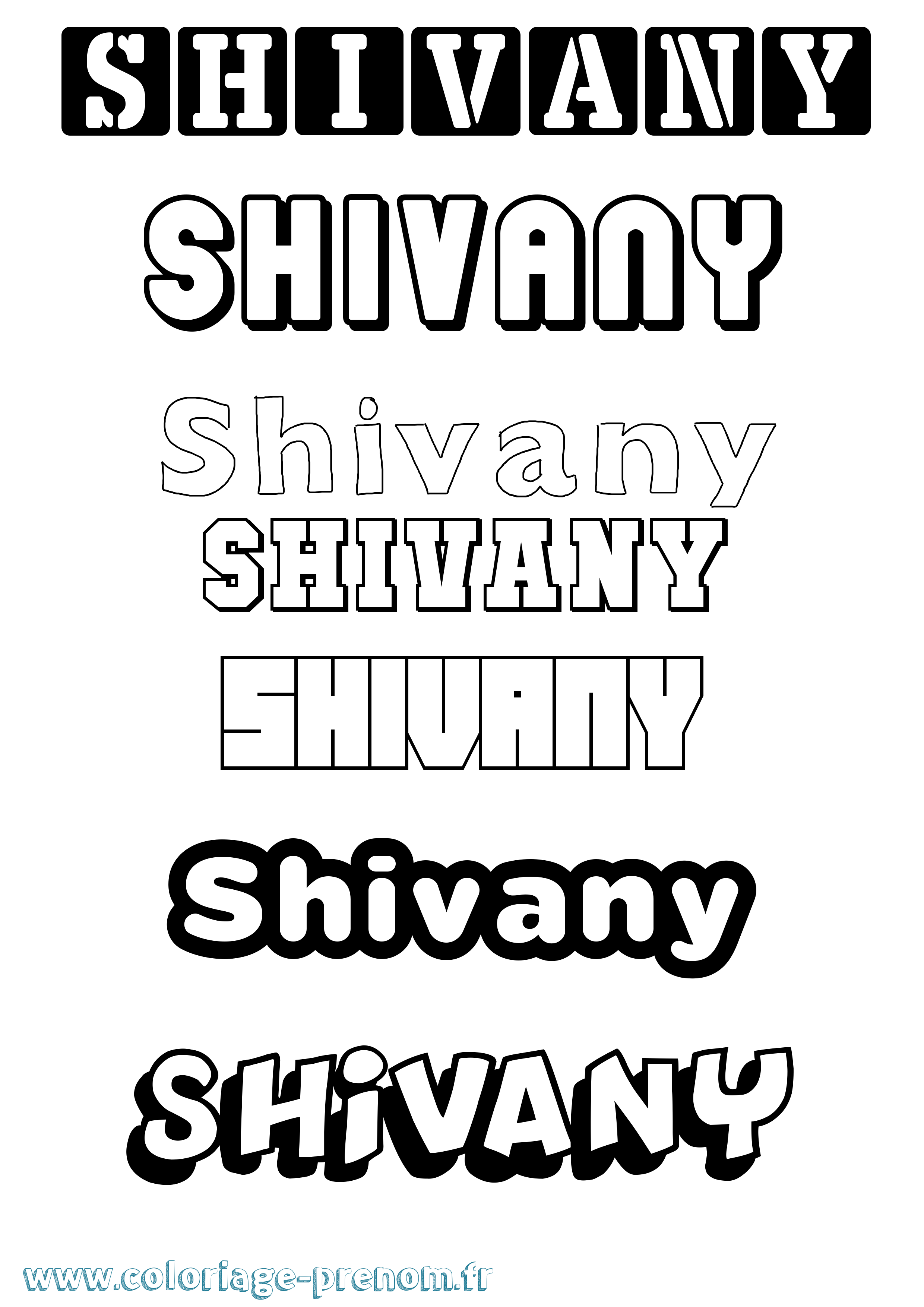 Coloriage Shivany Simple Coloriage prénom Shivany Simple