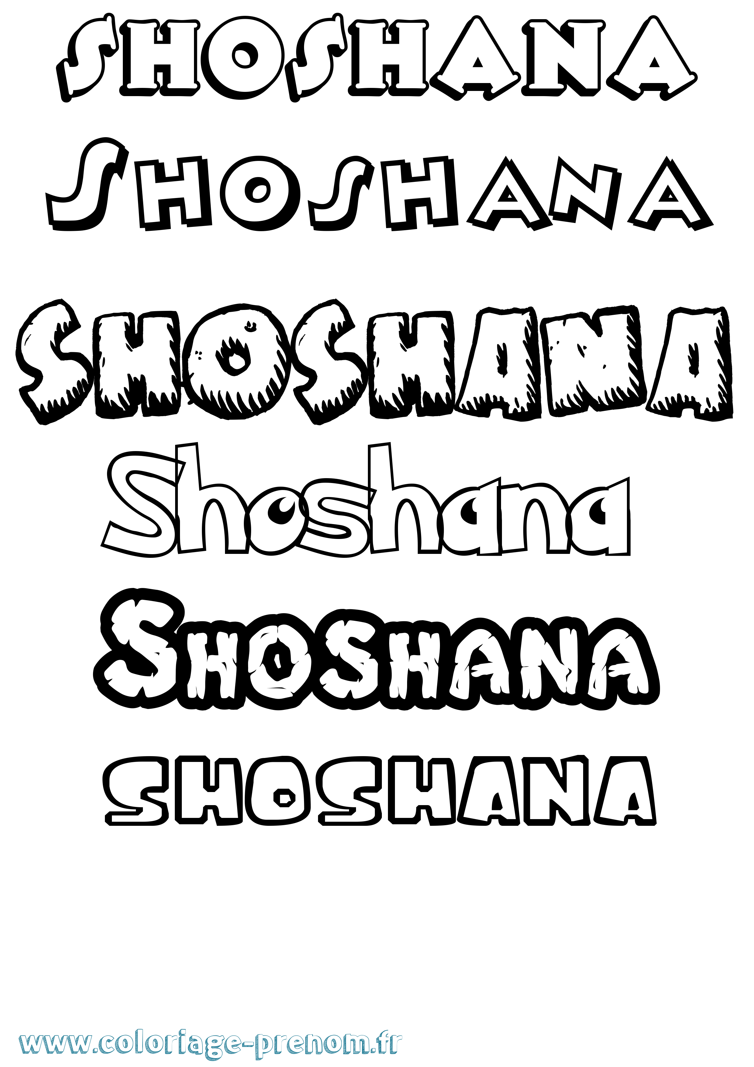 Coloriage prénom Shoshana Dessin Animé