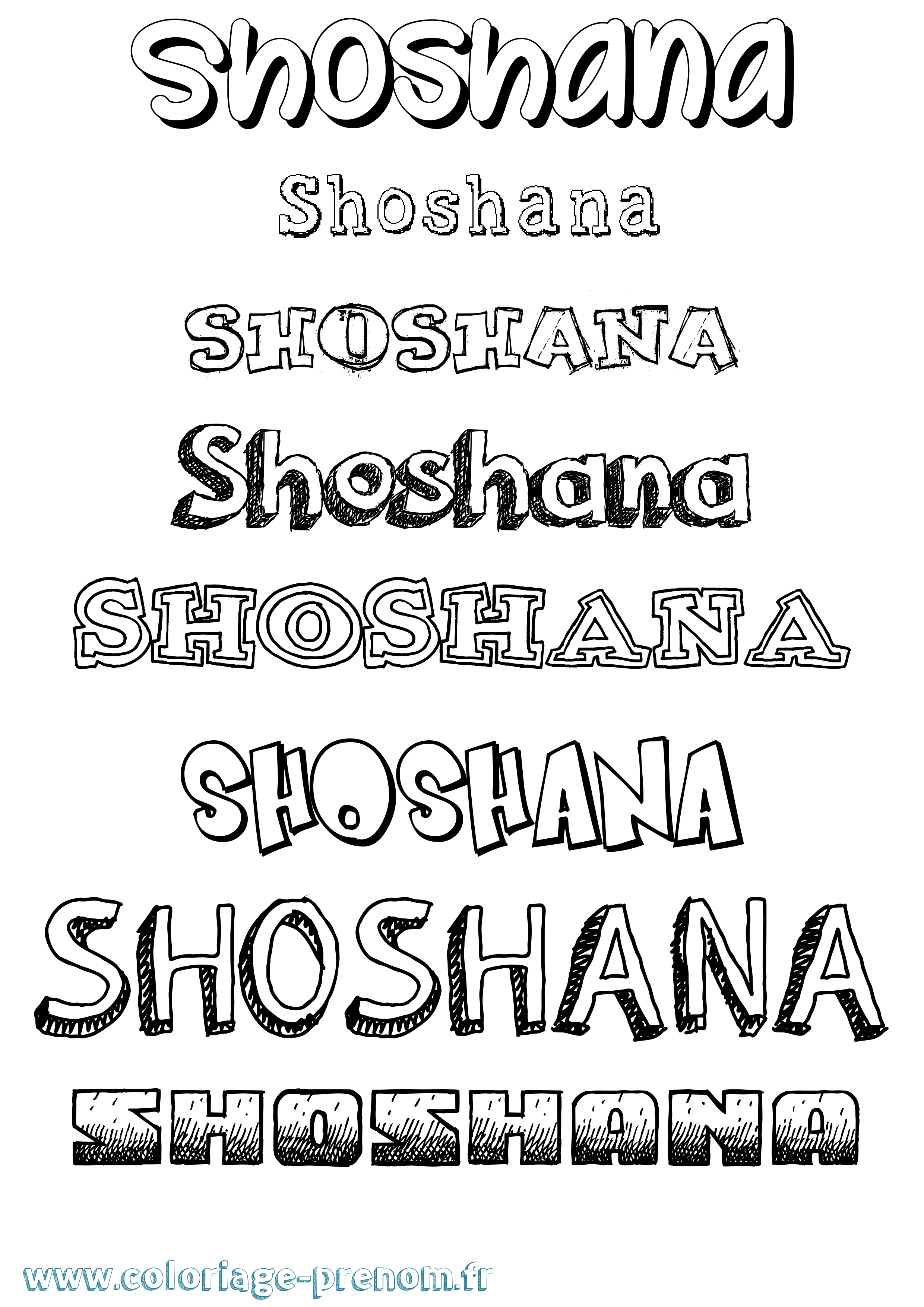 Coloriage prénom Shoshana Dessiné
