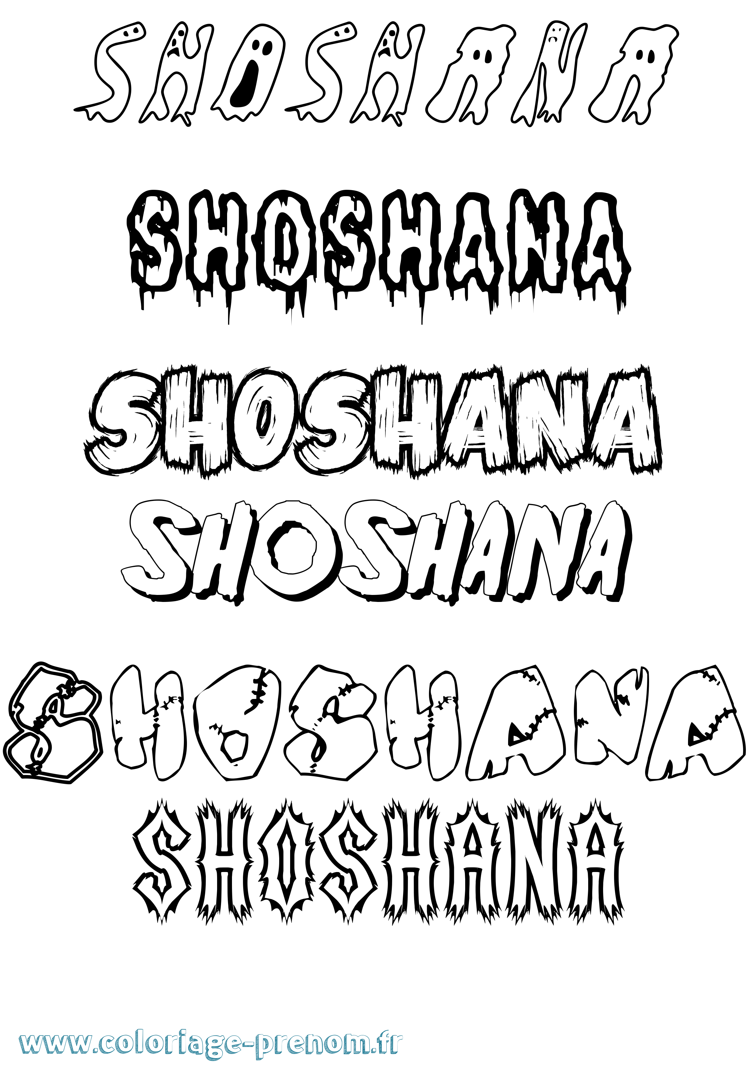 Coloriage prénom Shoshana Frisson