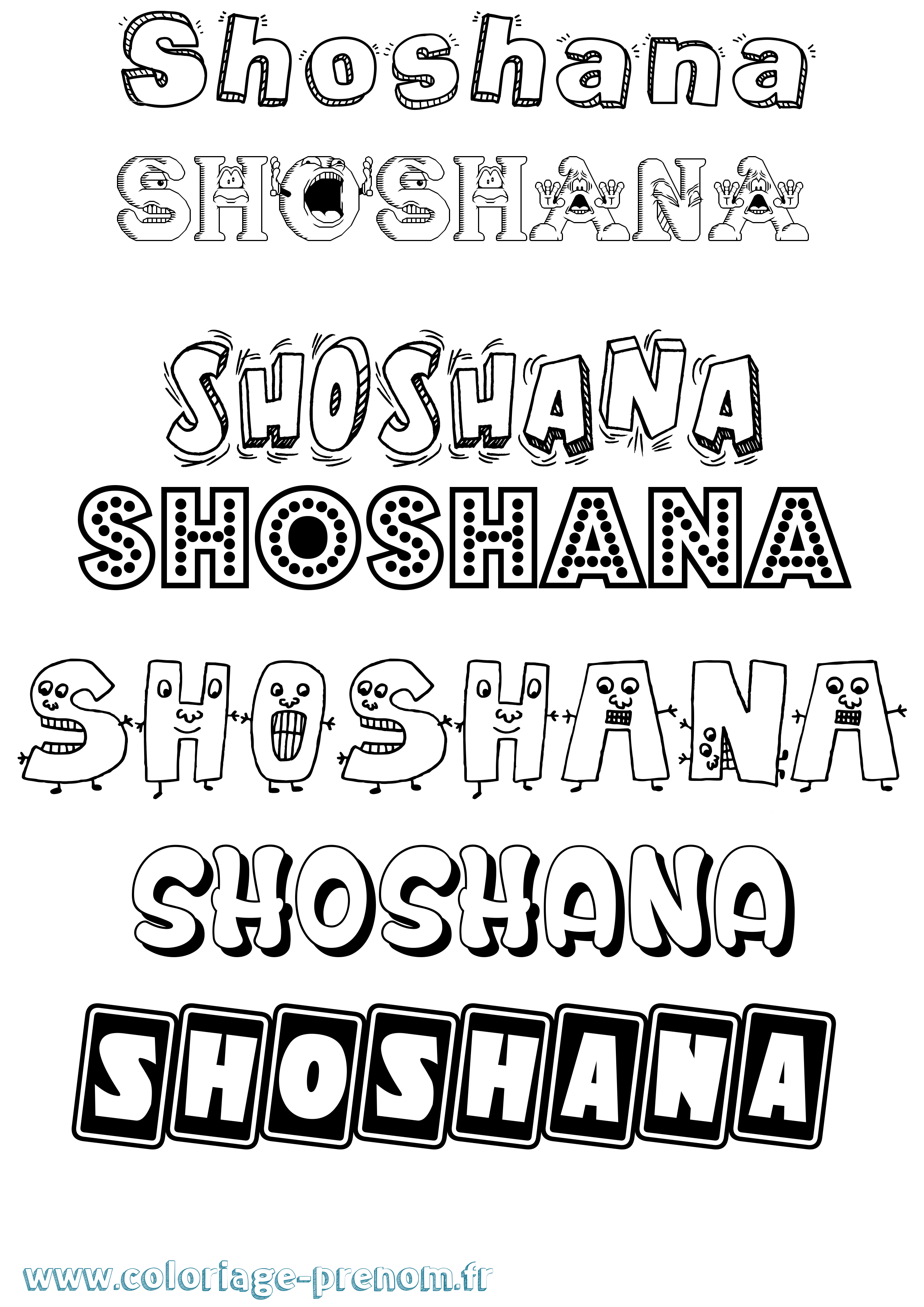 Coloriage prénom Shoshana Fun