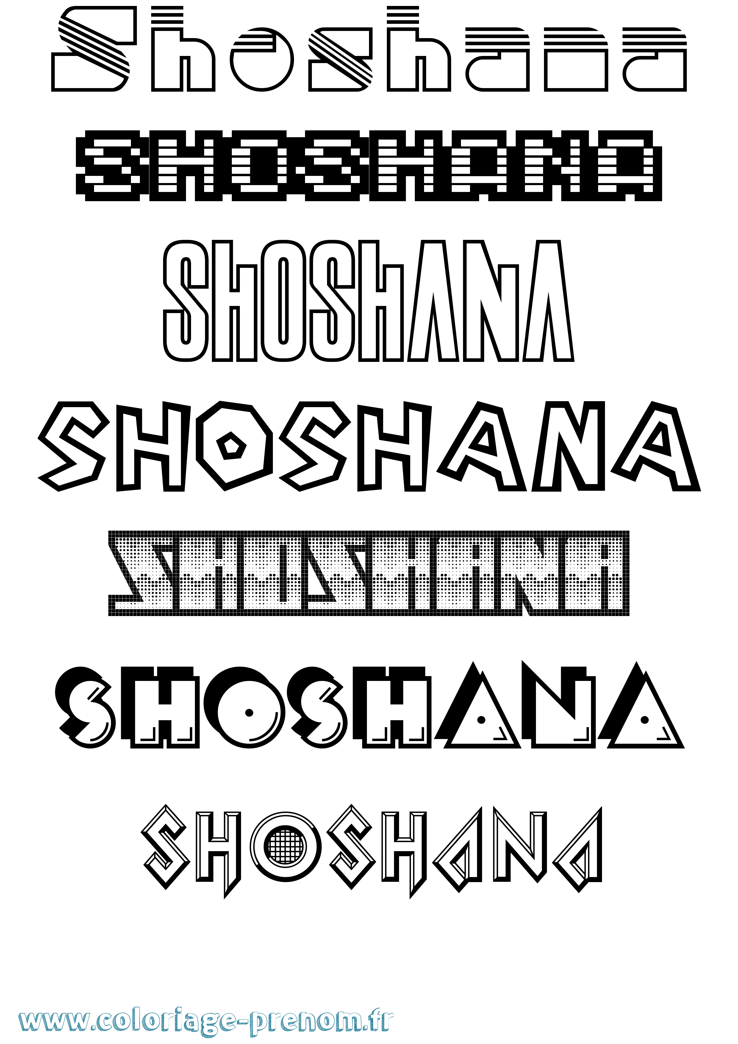 Coloriage prénom Shoshana Jeux Vidéos