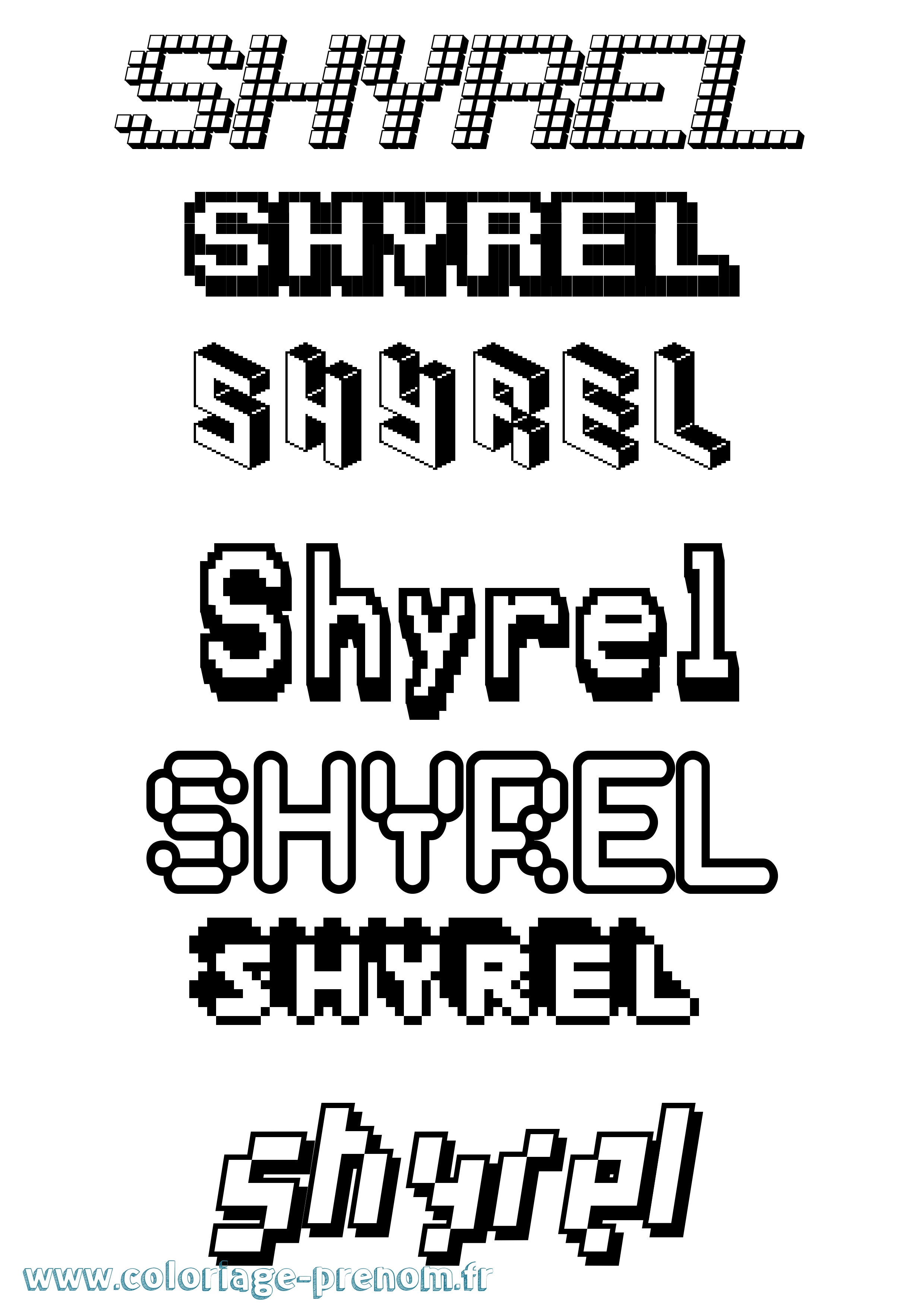 Coloriage prénom Shyrel