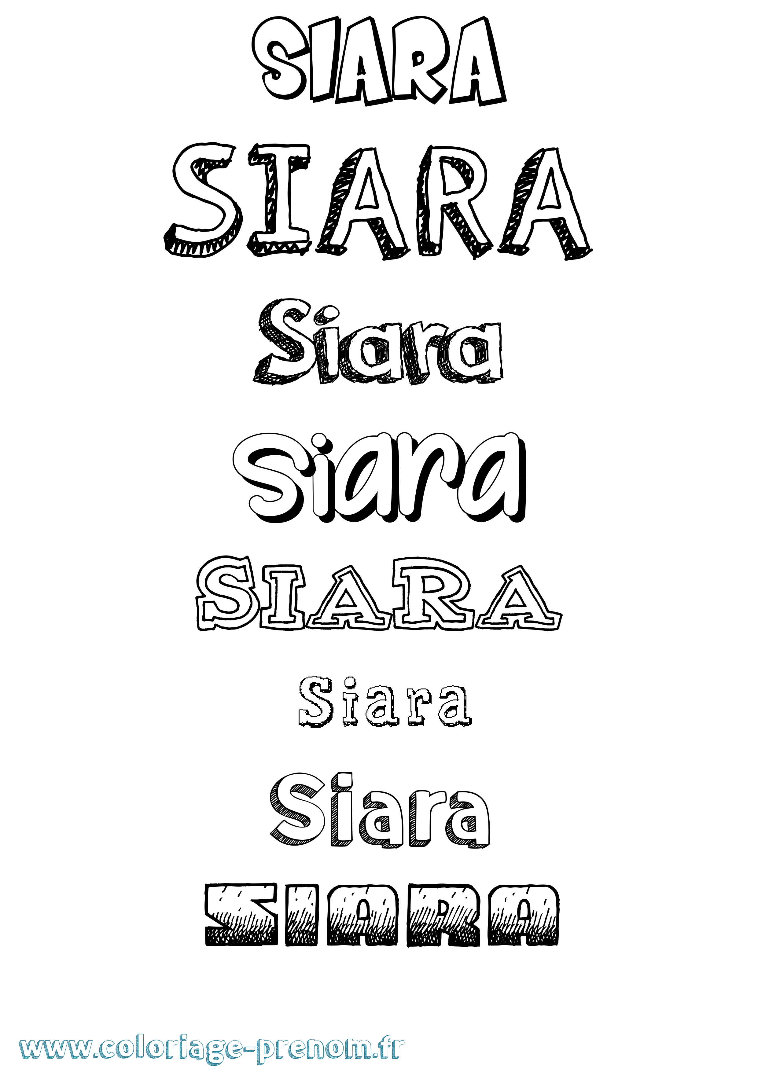 Coloriage prénom Siara Dessiné
