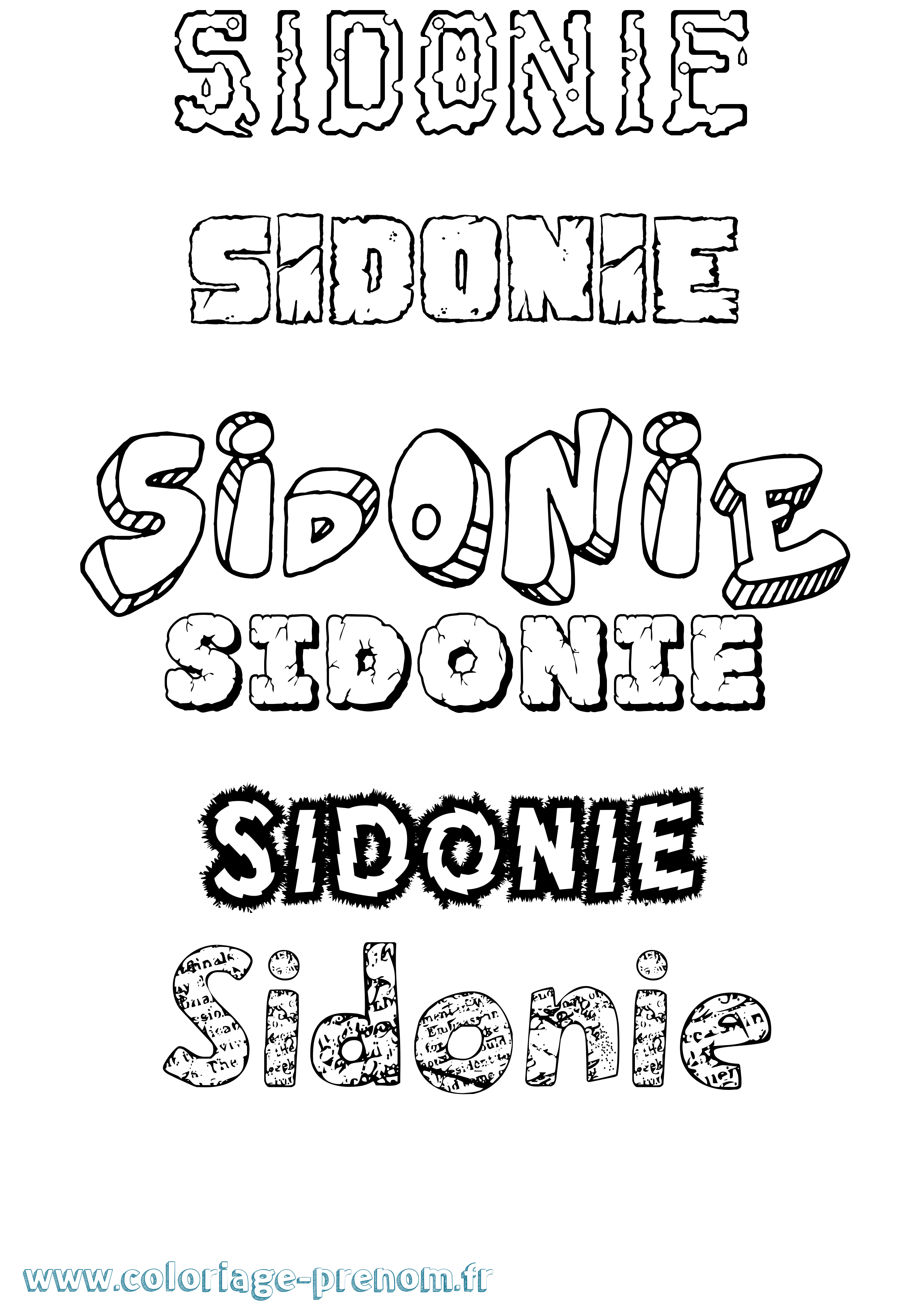 Coloriage prénom Sidonie