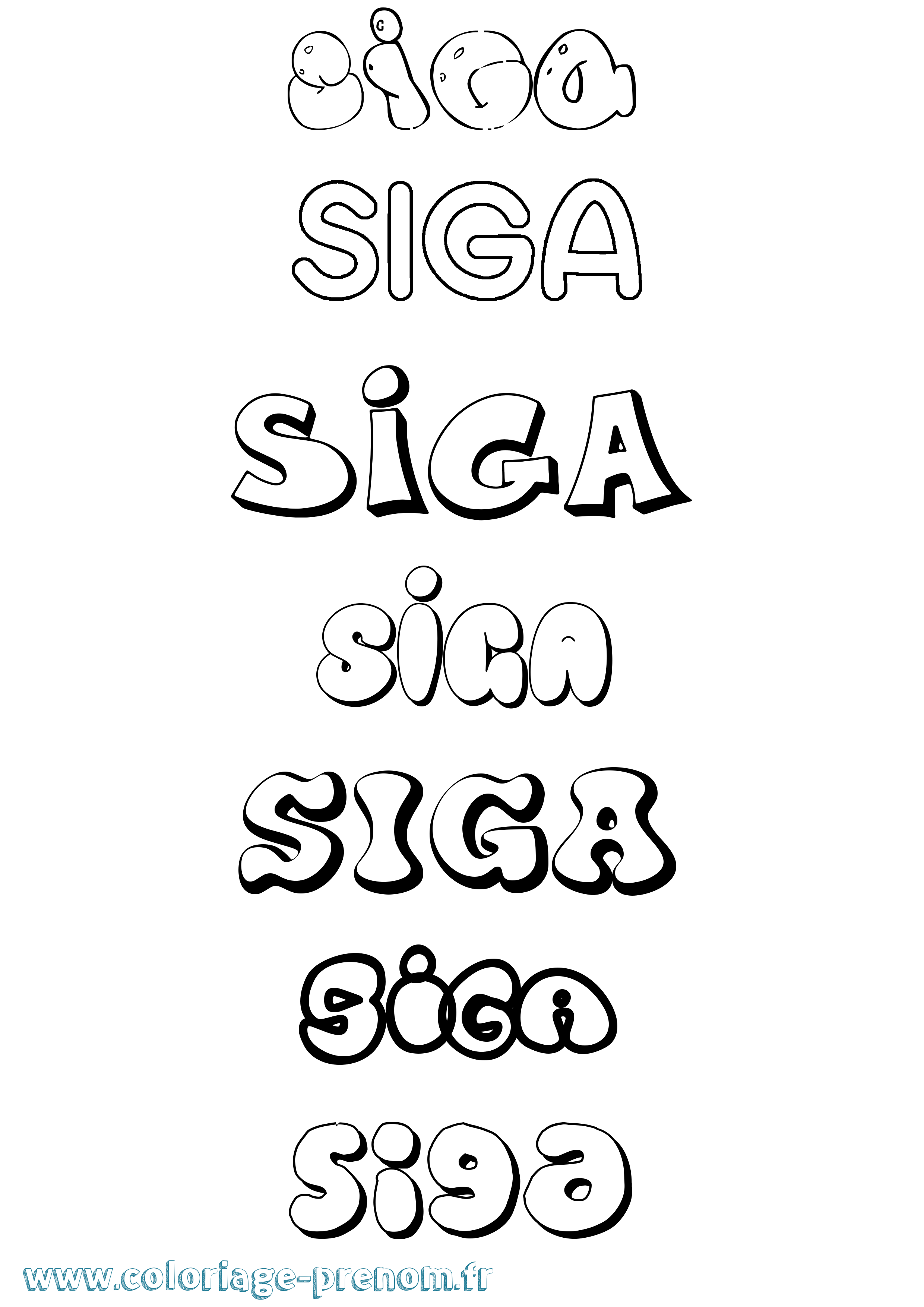 Coloriage Siga Bubble Coloriage prénom Siga Bubble