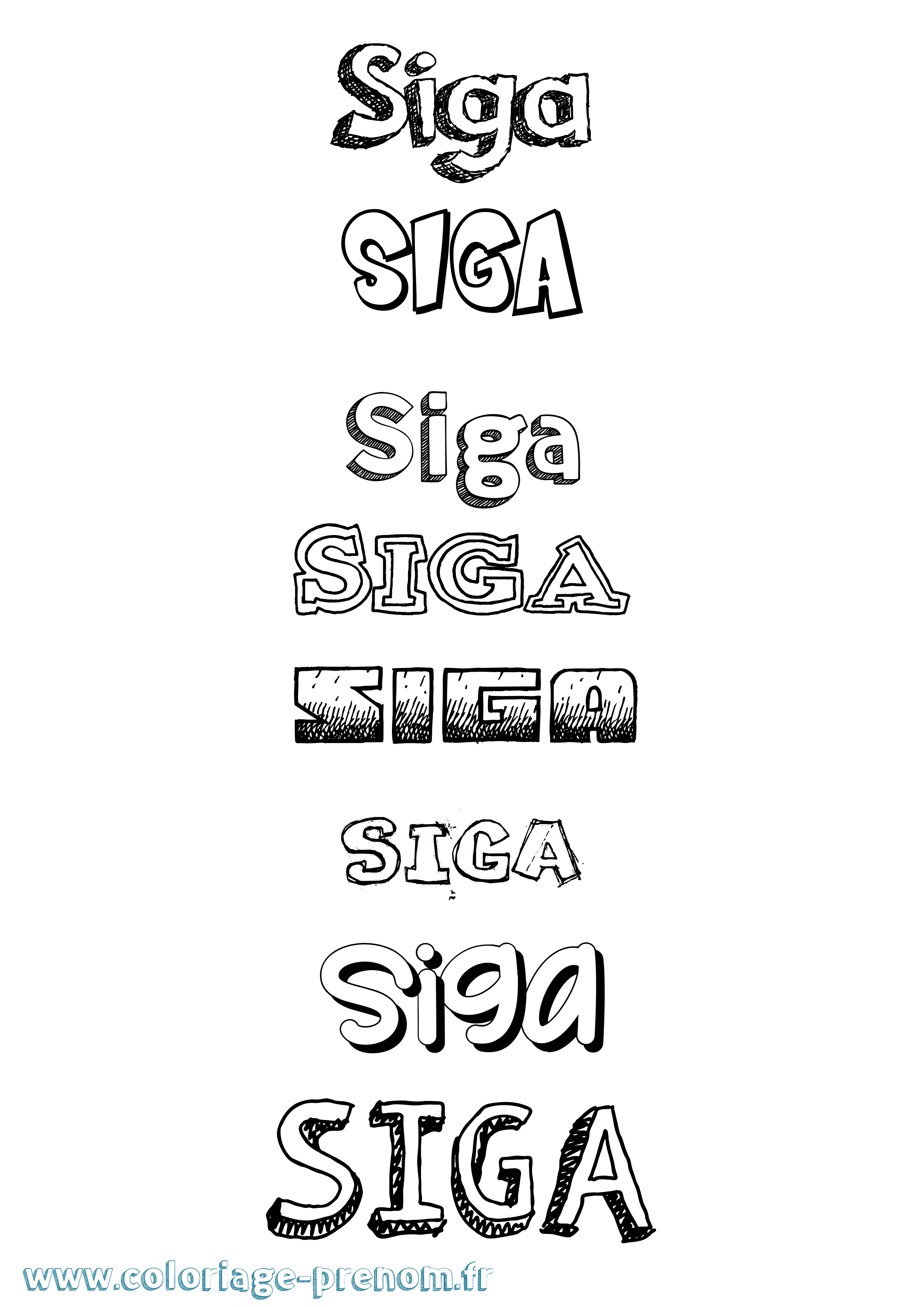 Coloriage Siga Dessiné Coloriage prénom Siga Dessiné