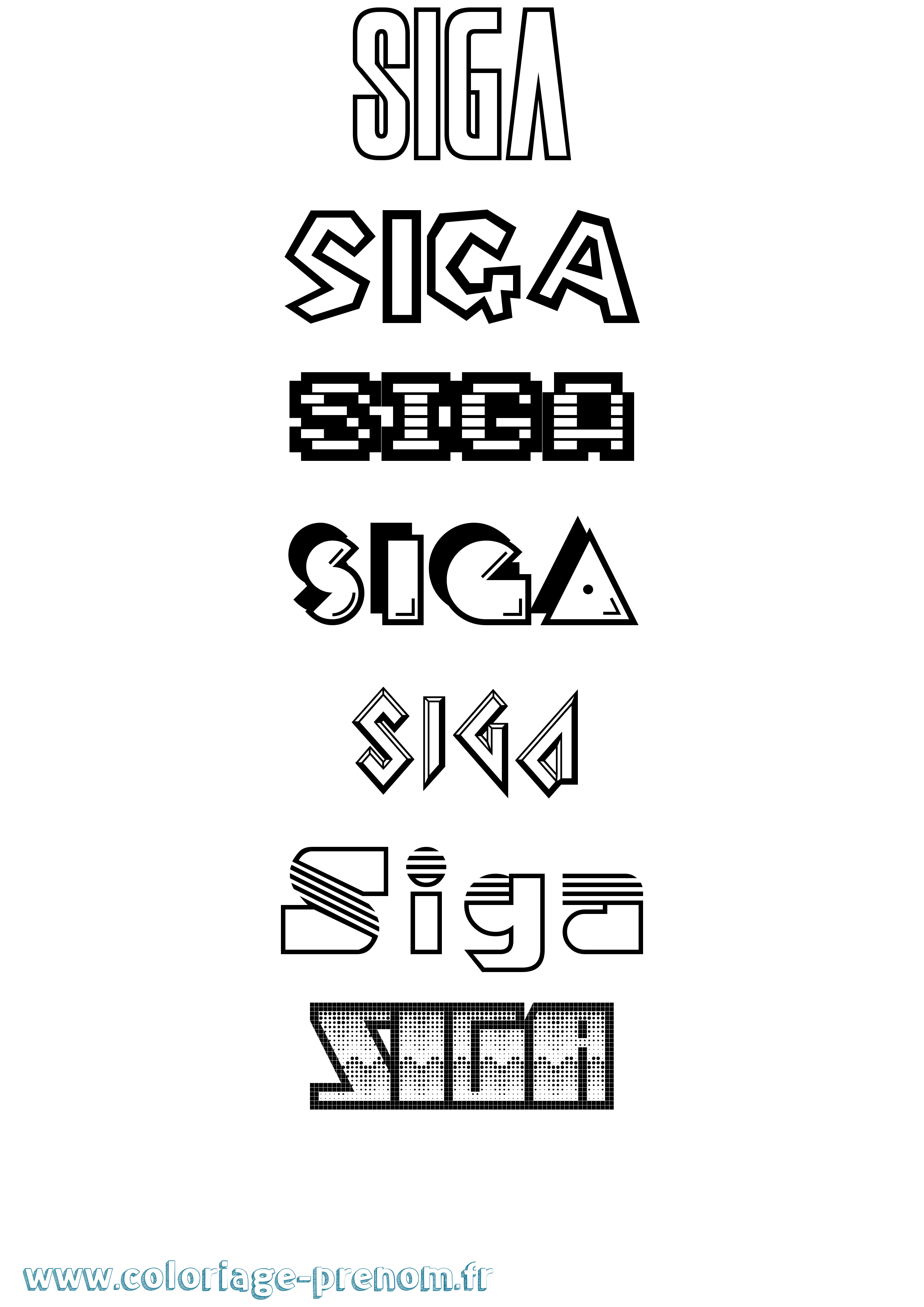 Coloriage Siga Jeux Vidéos Coloriage prénom Siga Jeux Vidéos