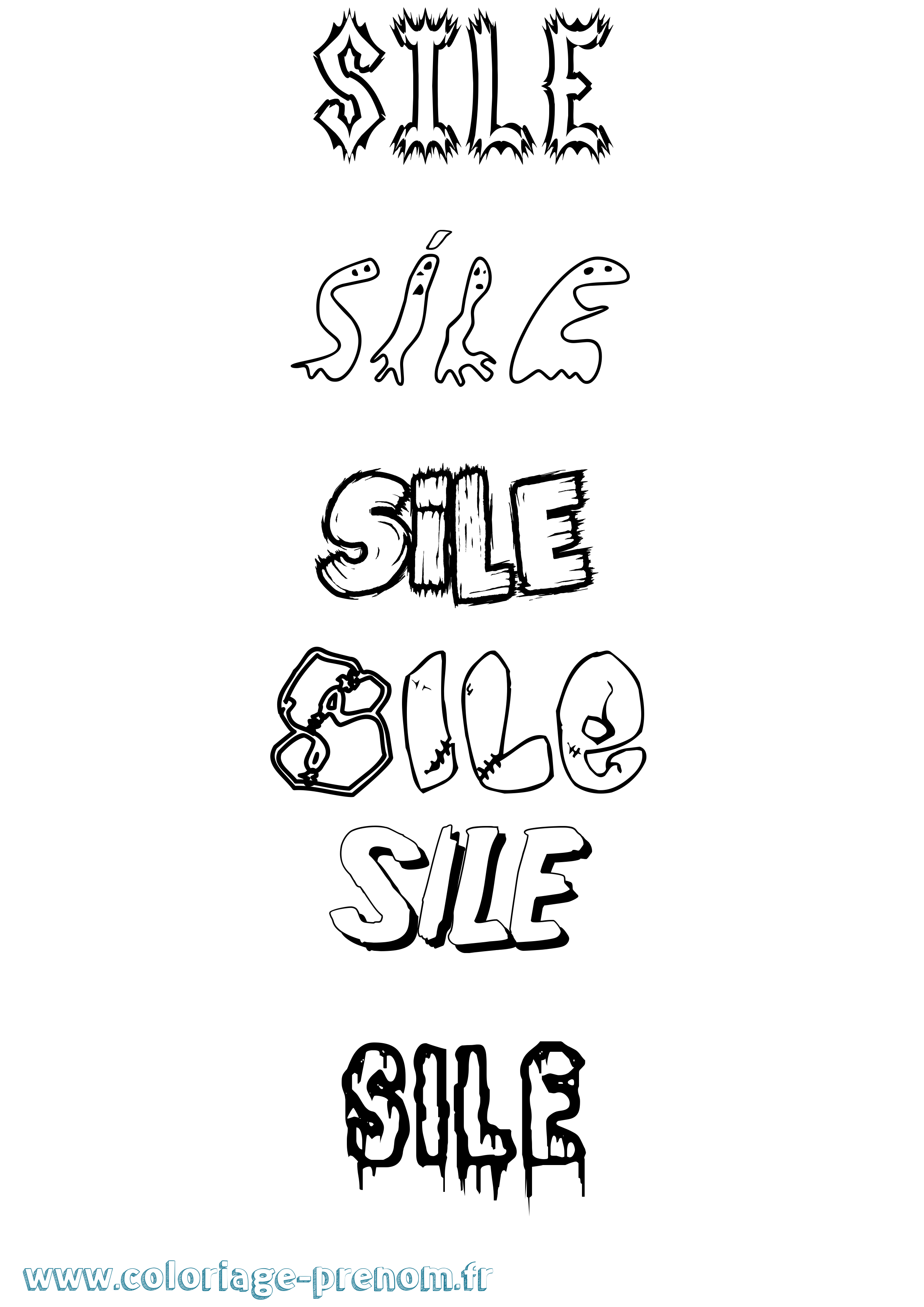 Coloriage Síle Frisson Coloriage prénom Síle Frisson