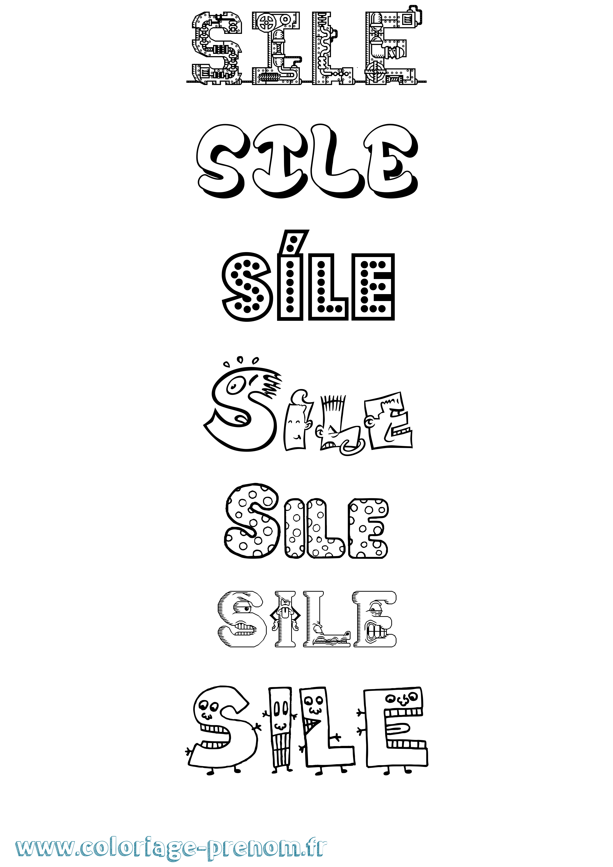 Coloriage Síle Fun Coloriage prénom Síle Fun