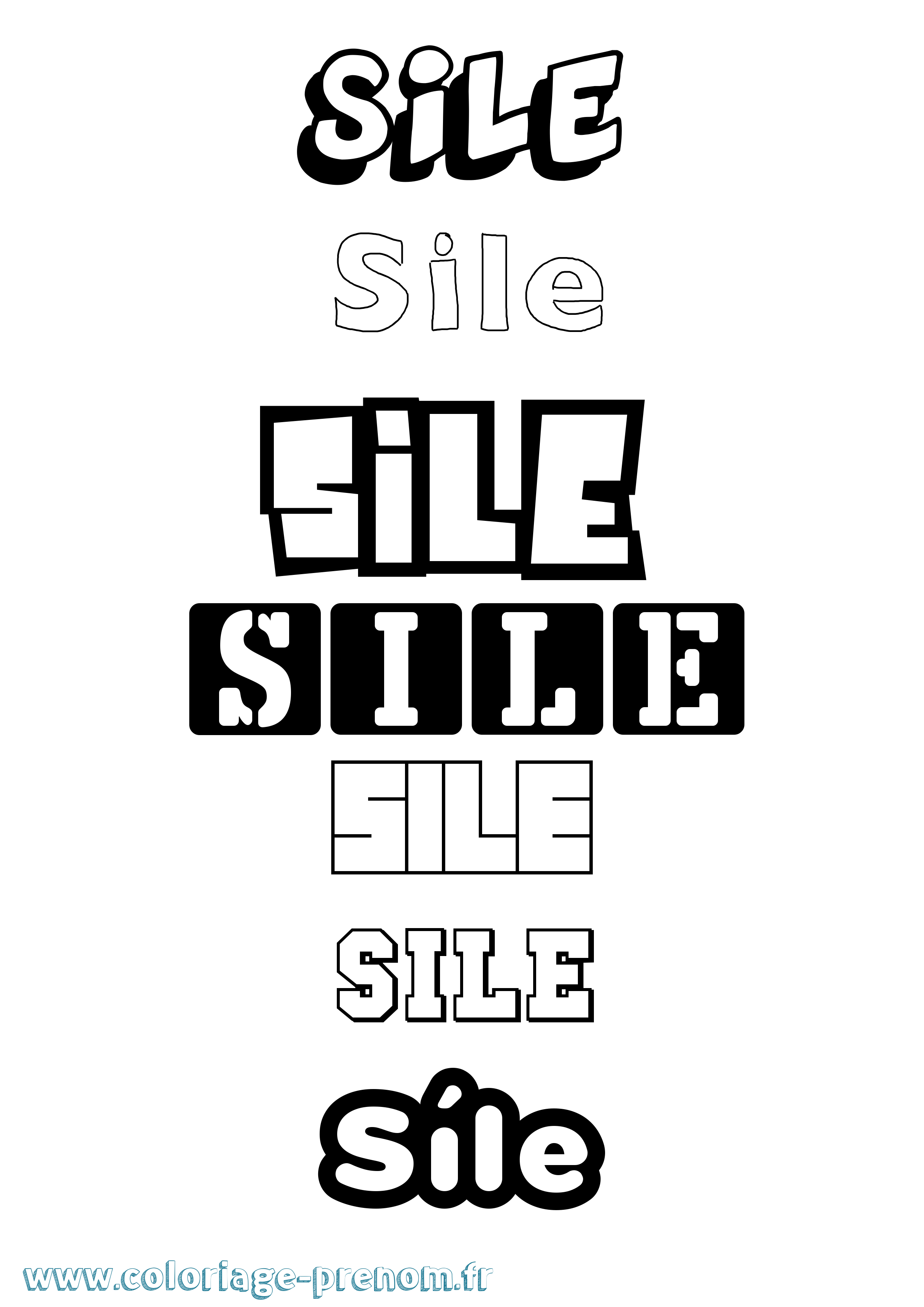 Coloriage Síle Simple Coloriage prénom Síle Simple