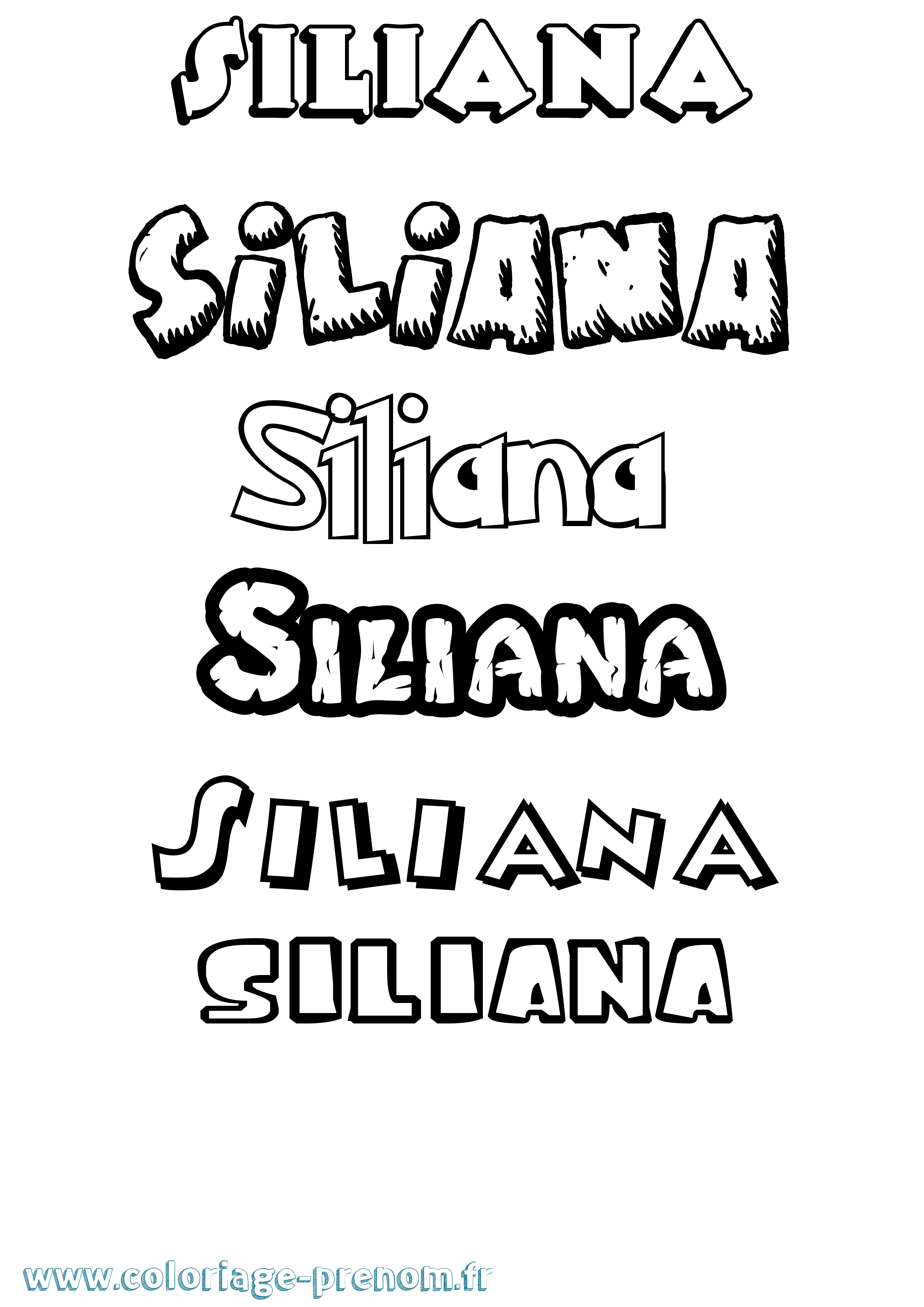 Coloriage prénom Siliana Dessin Animé