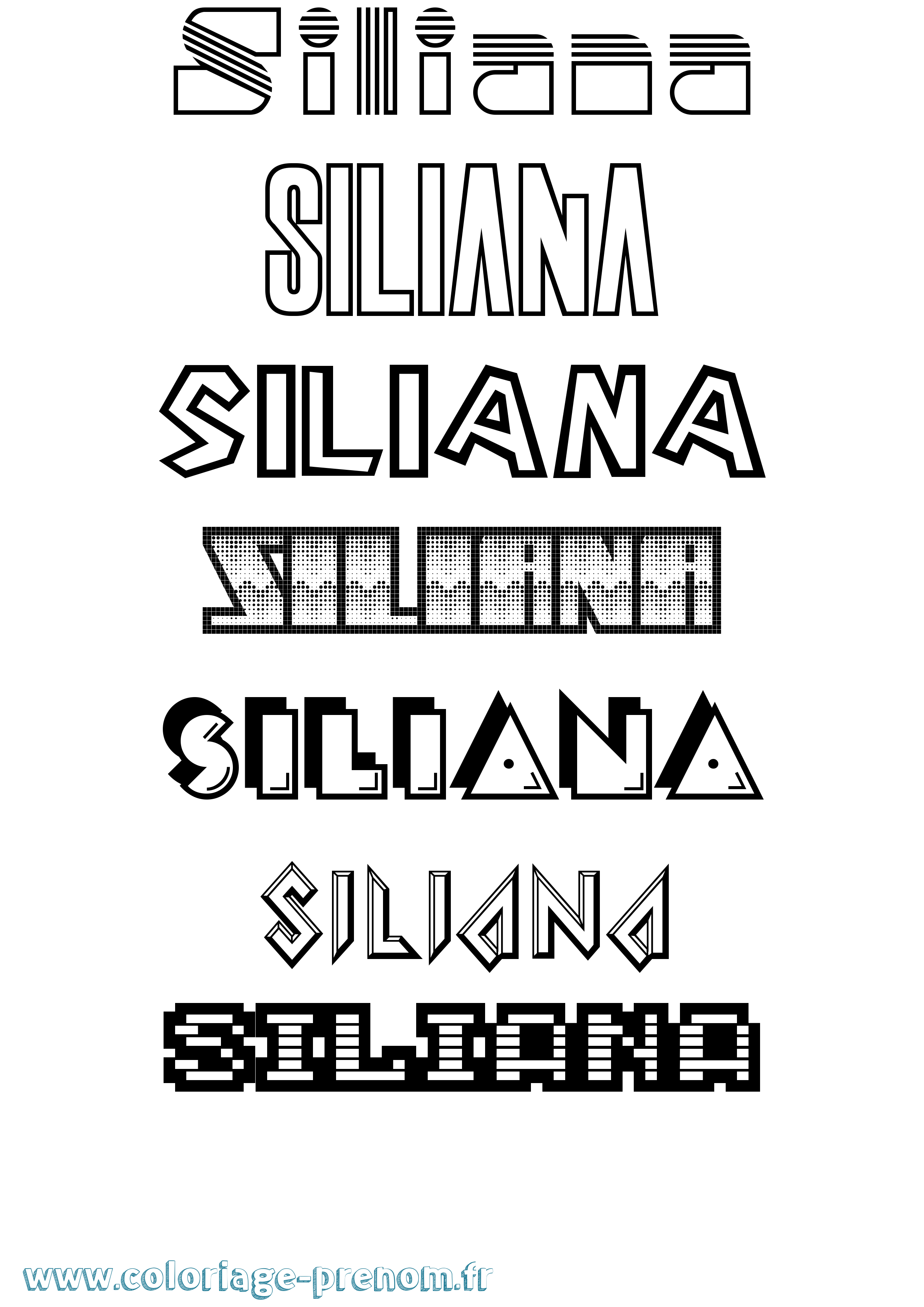 Coloriage prénom Siliana Jeux Vidéos