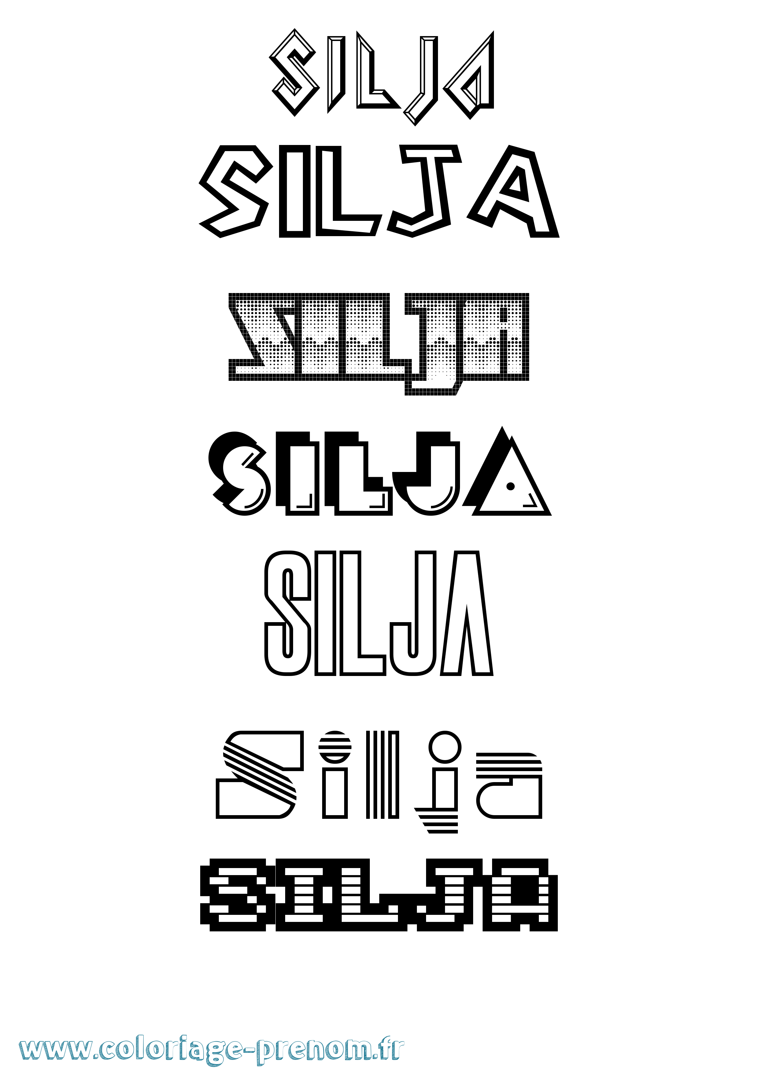 Coloriage prénom Silja Jeux Vidéos