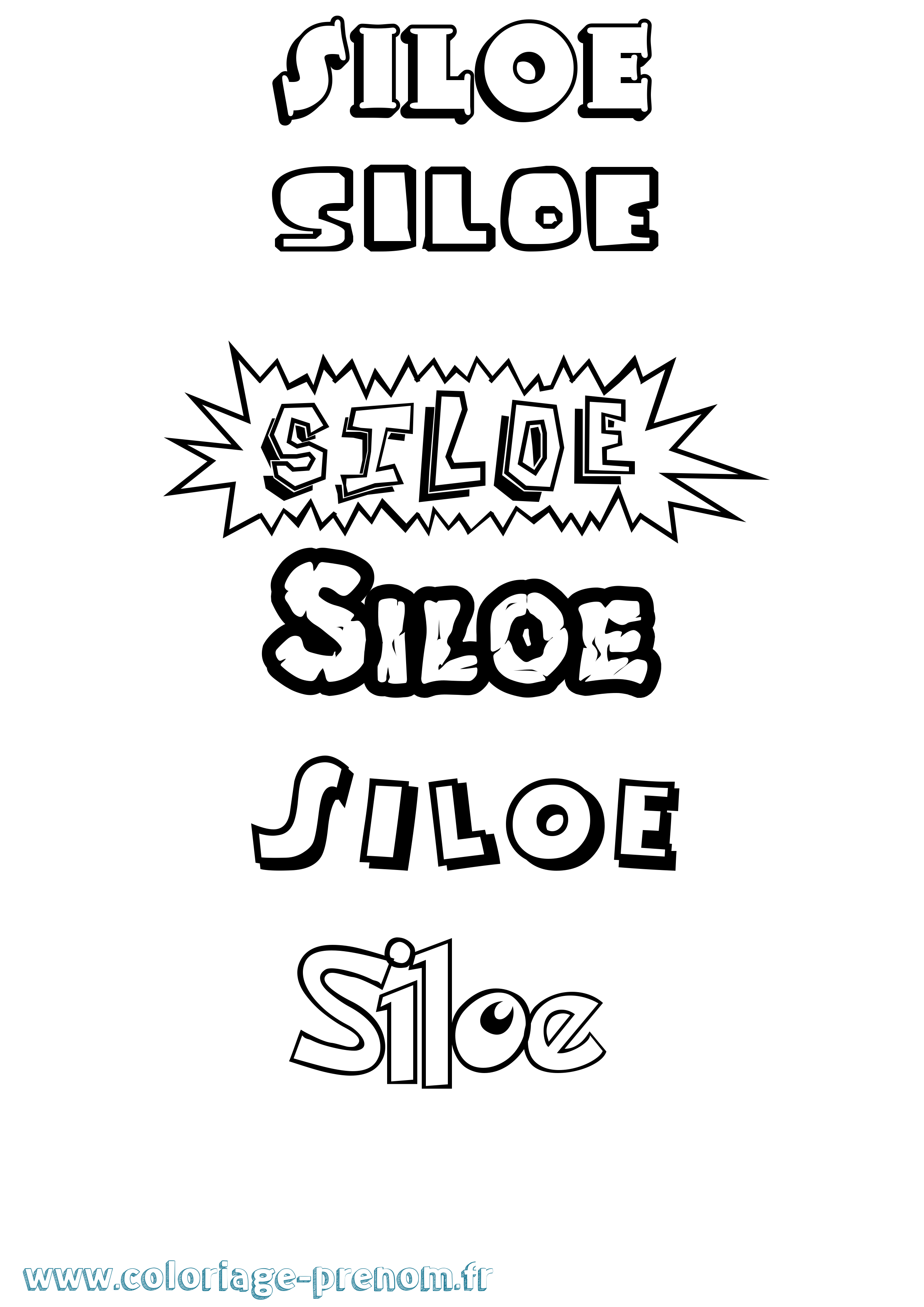 Coloriage Siloe Dessin Animé Coloriage prénom Siloe Dessin Animé