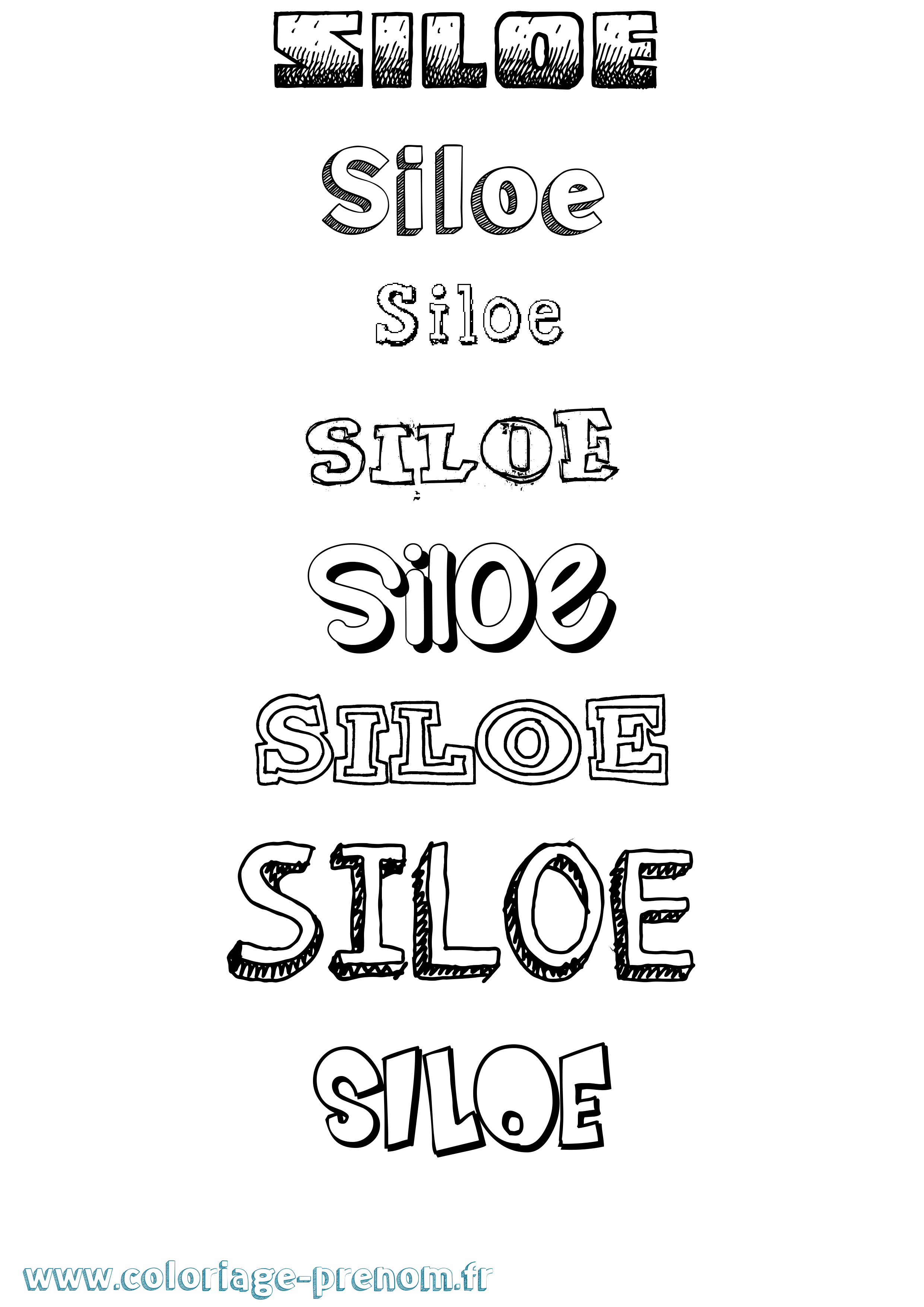 Coloriage Siloe Dessiné Coloriage prénom Siloe Dessiné