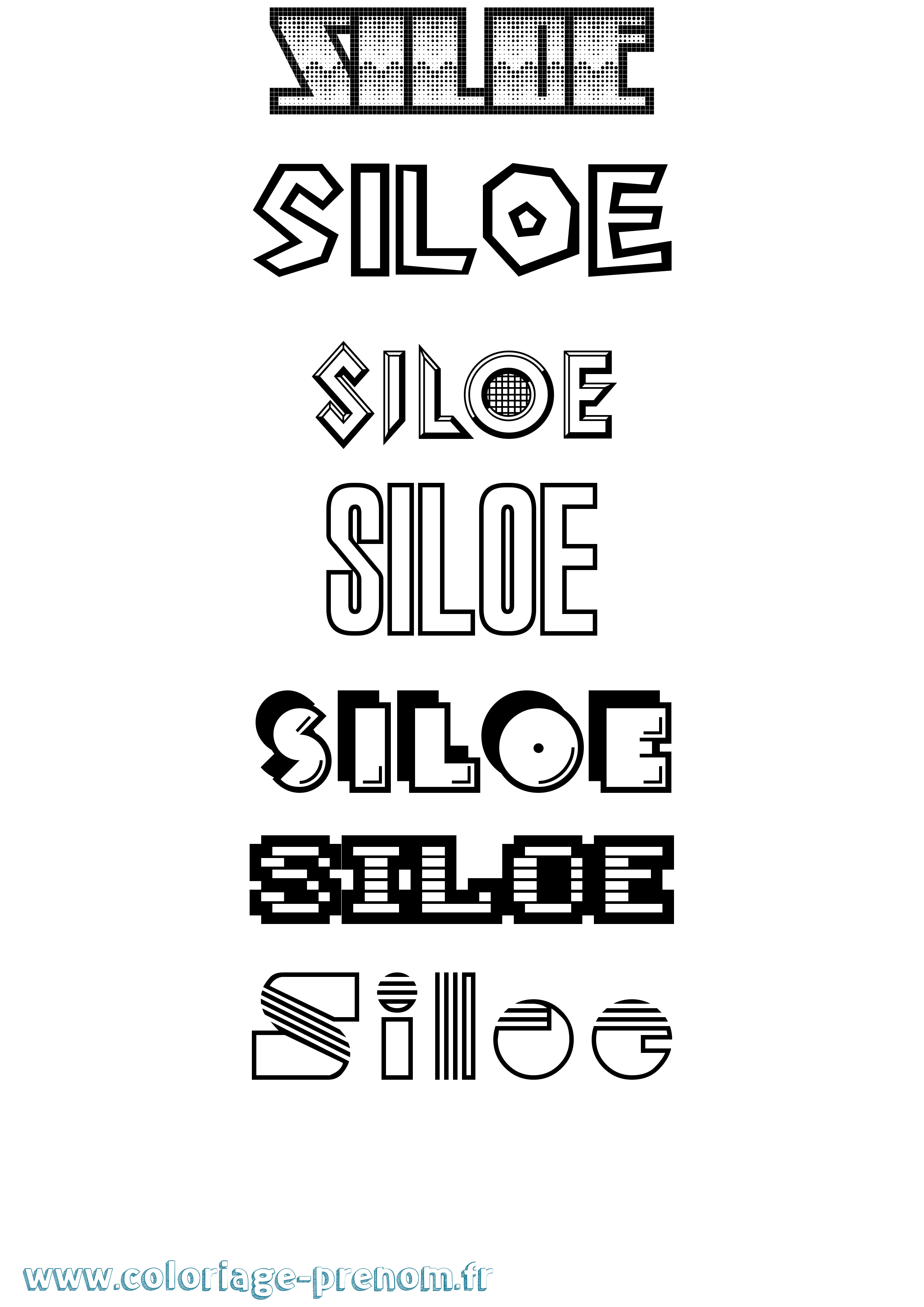 Coloriage prénom Siloe Jeux Vidéos