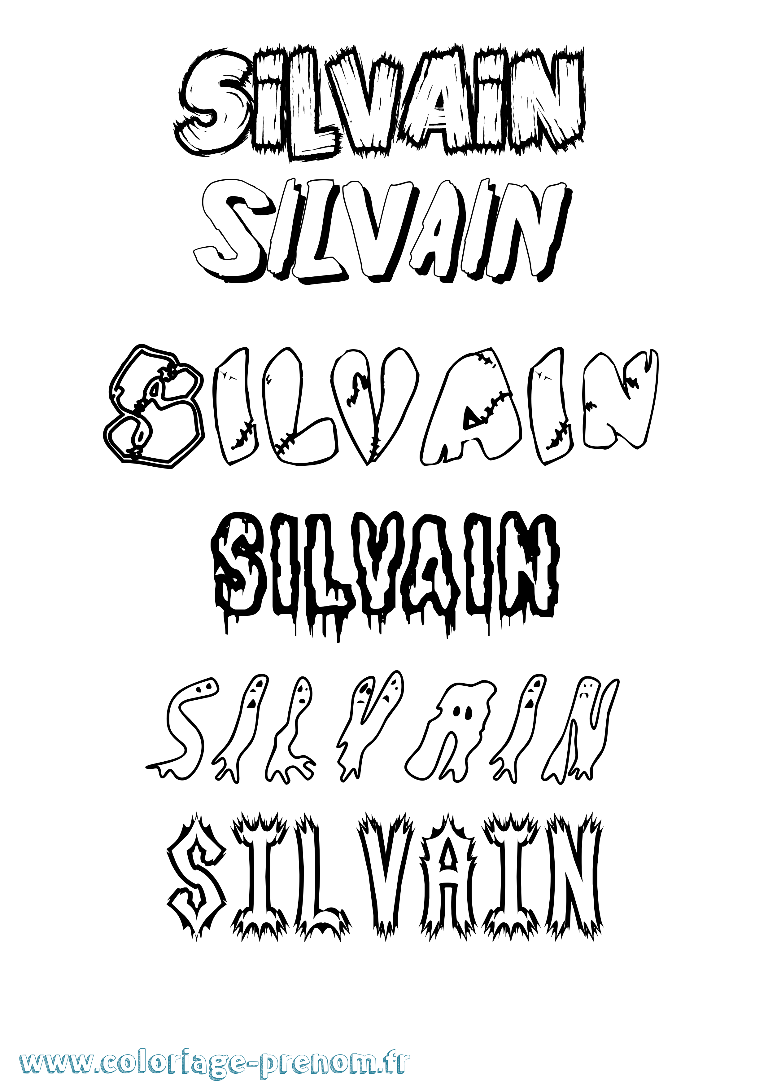 Coloriage Silvain Frisson Coloriage prénom Silvain Frisson