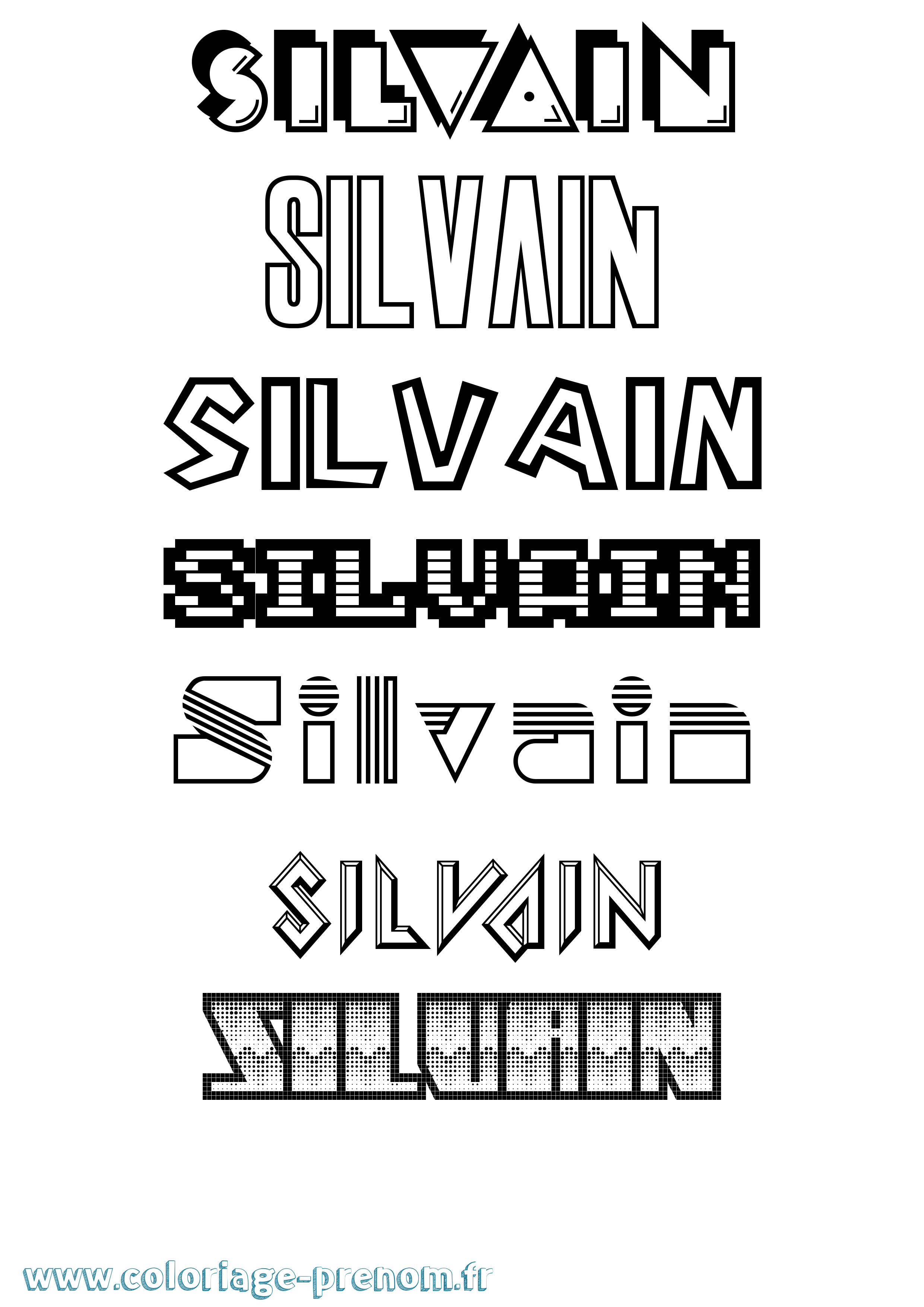 Coloriage Silvain Jeux Vidéos Coloriage prénom Silvain Jeux Vidéos