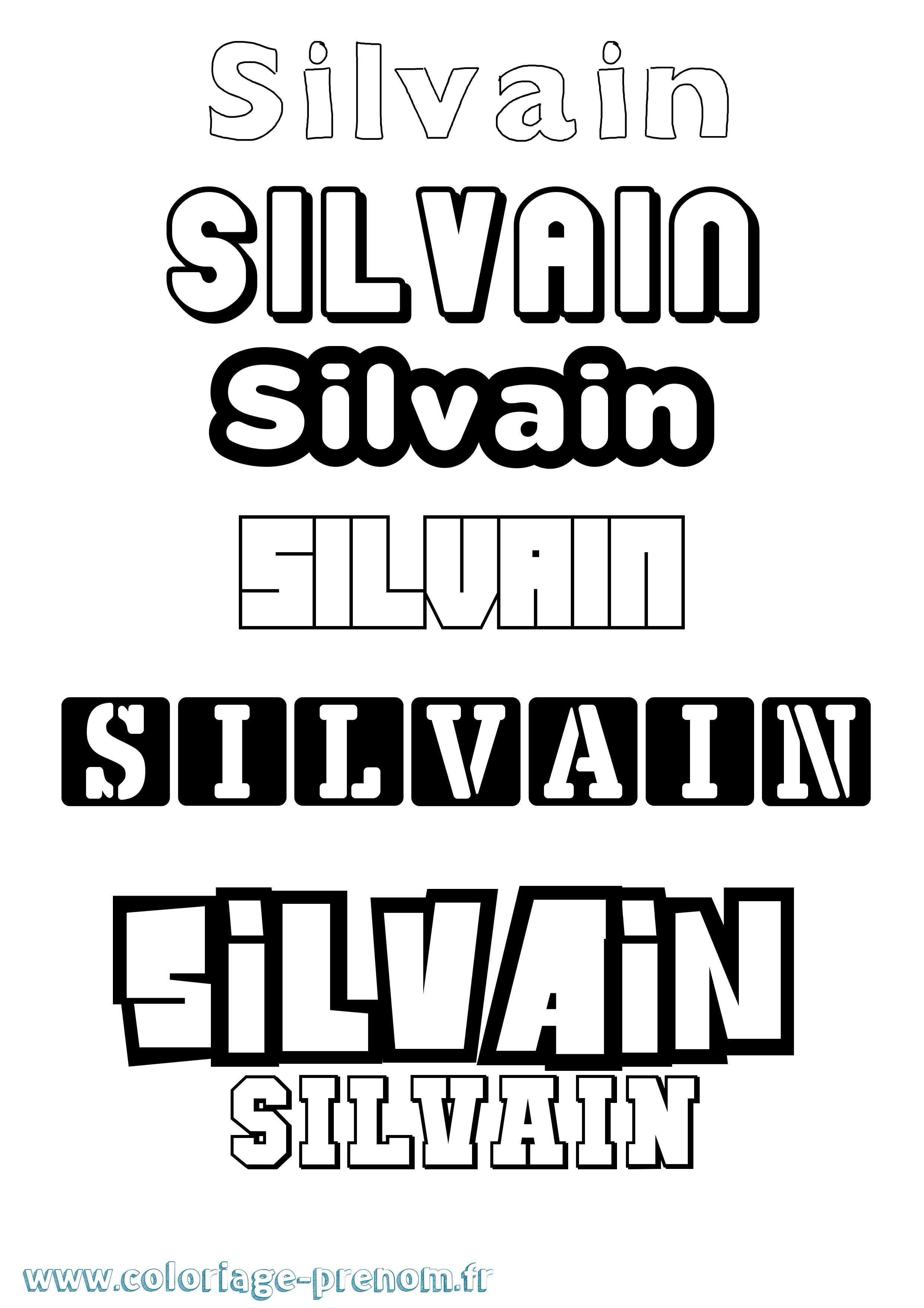 Coloriage Silvain Simple Coloriage prénom Silvain Simple