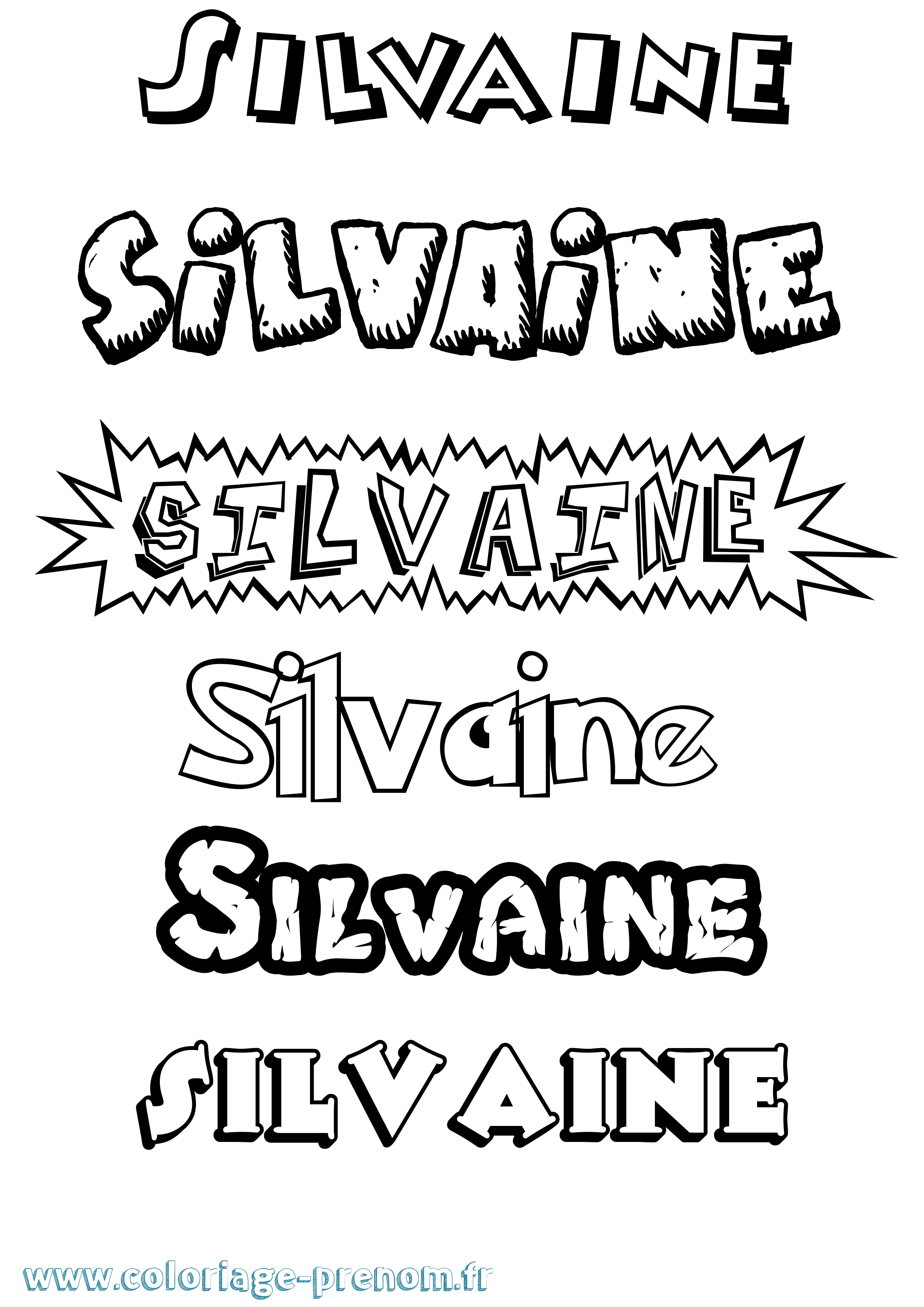 Coloriage prénom Silvaine Dessin Animé
