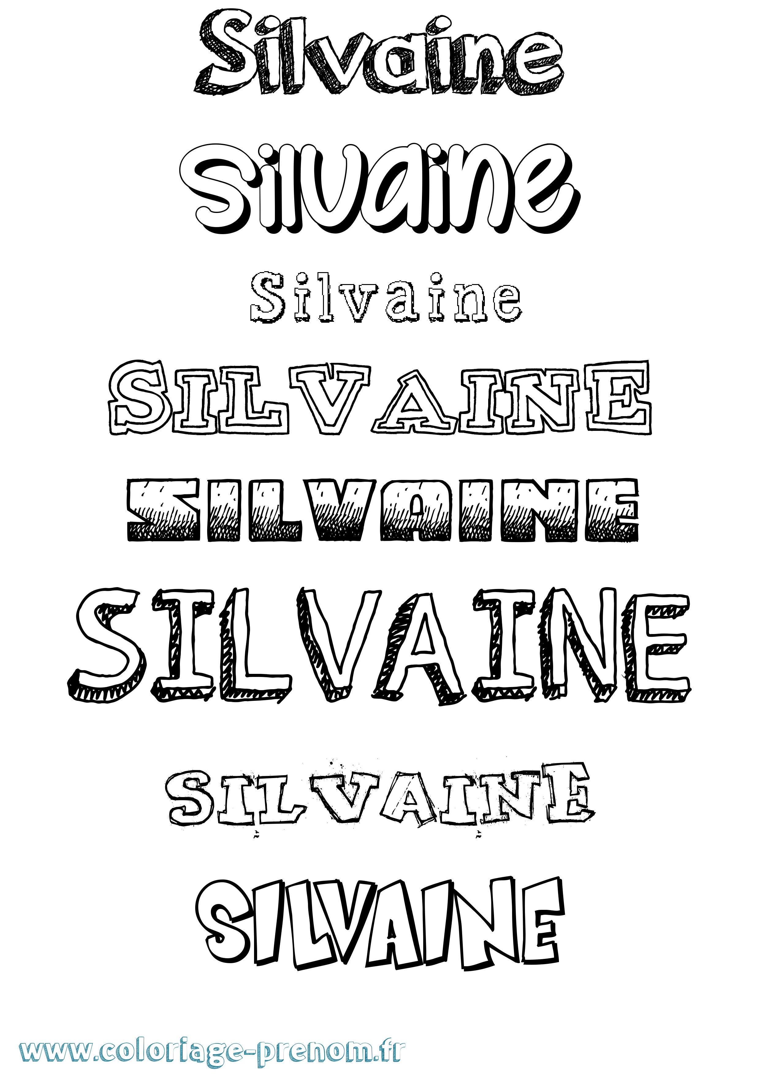 Coloriage prénom Silvaine Dessiné