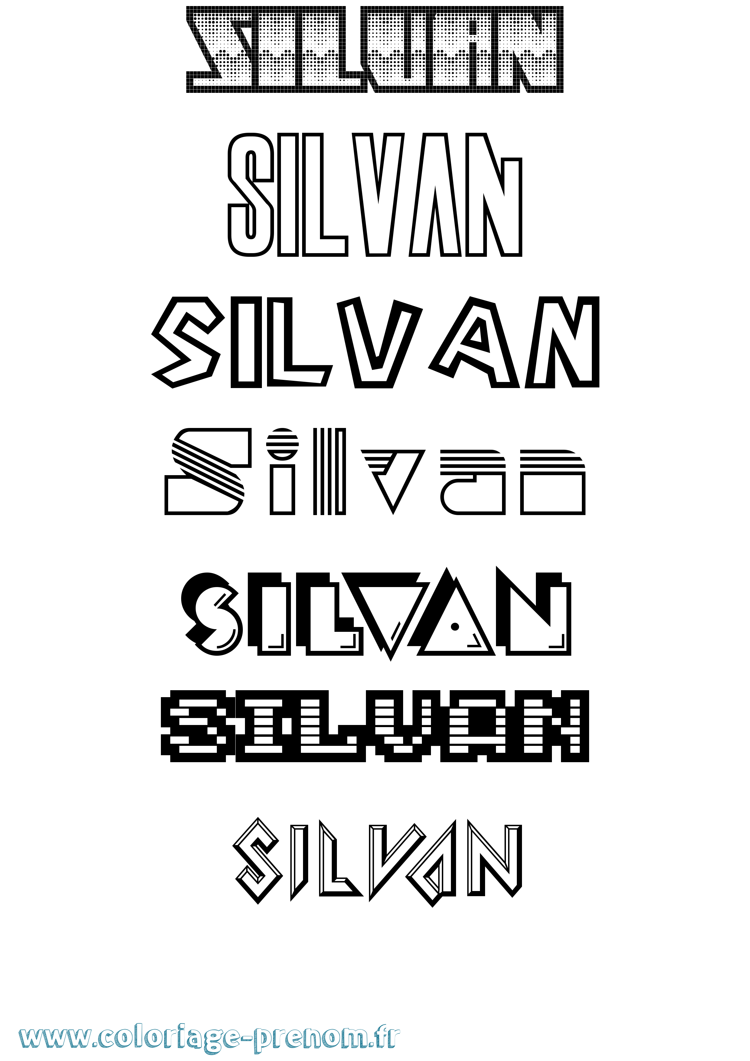 Coloriage prénom Silvan Jeux Vidéos