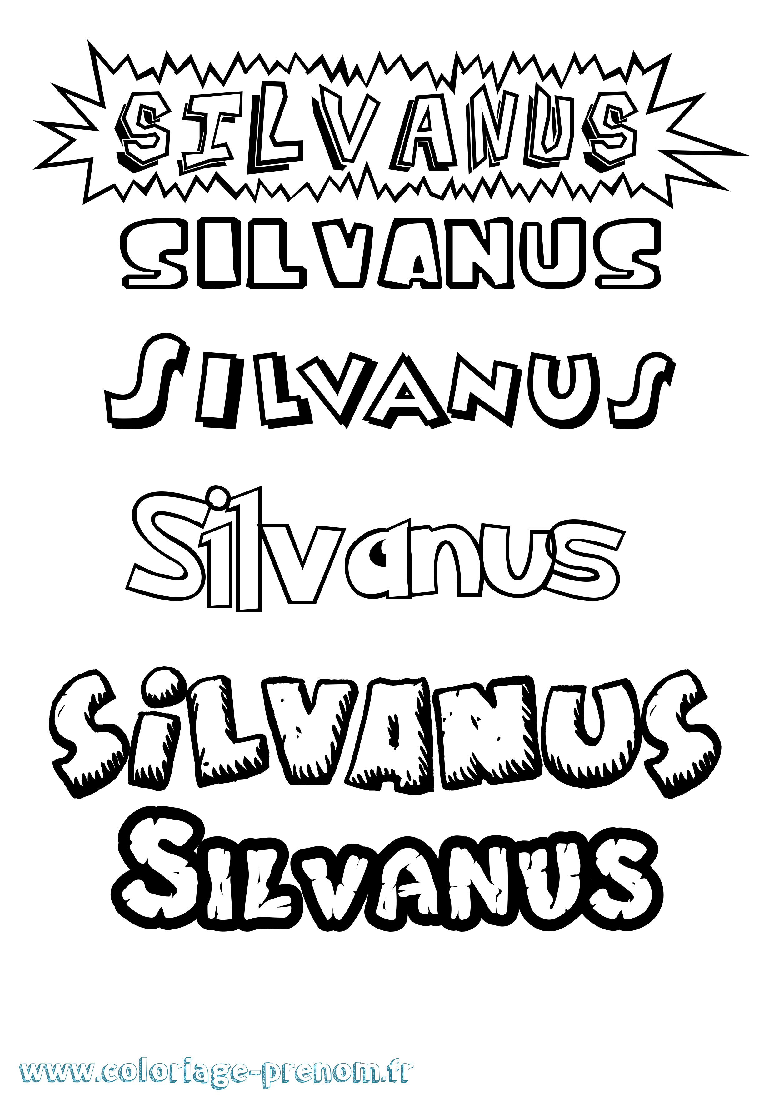 Coloriage prénom Silvanus Dessin Animé