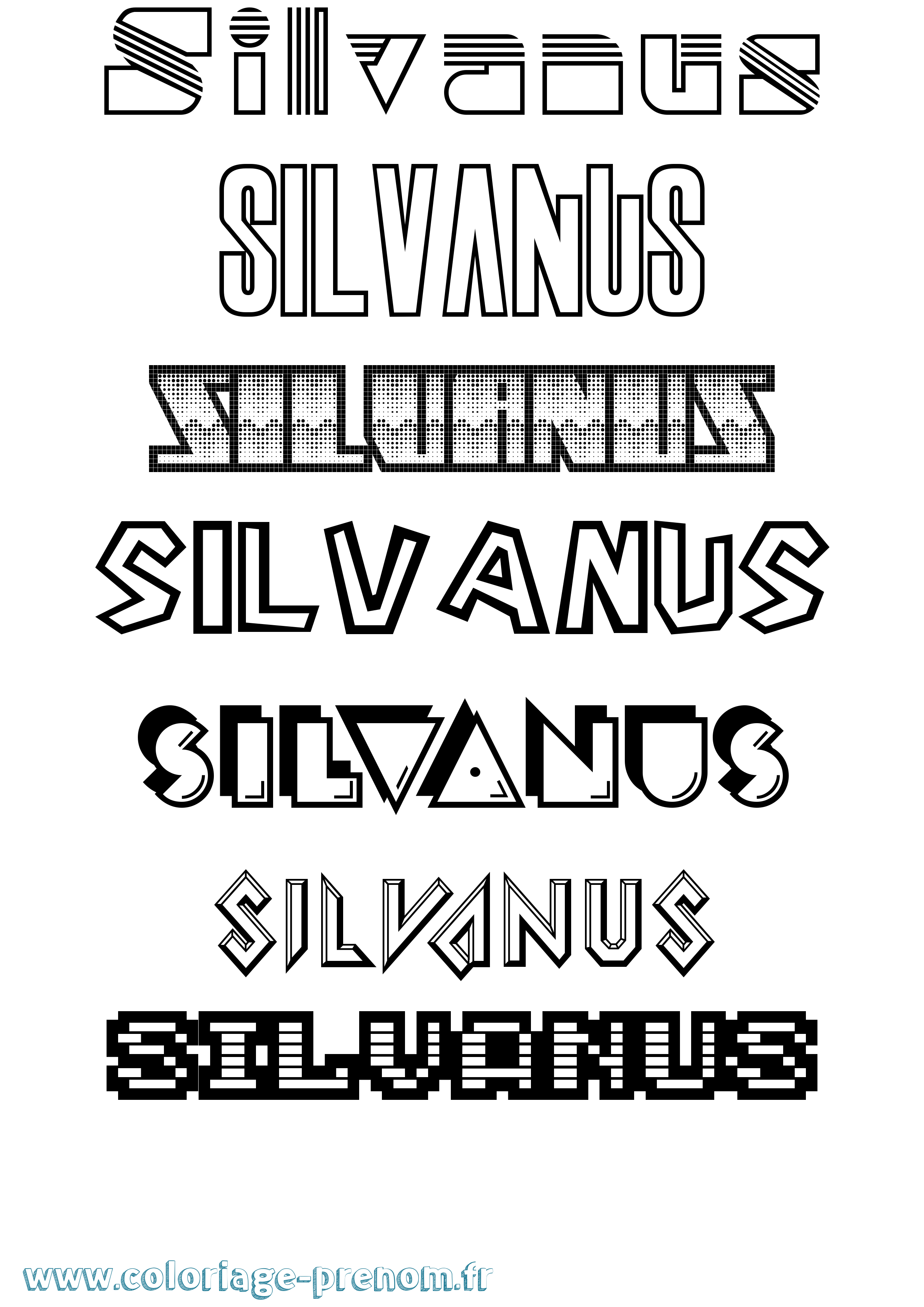 Coloriage prénom Silvanus Jeux Vidéos
