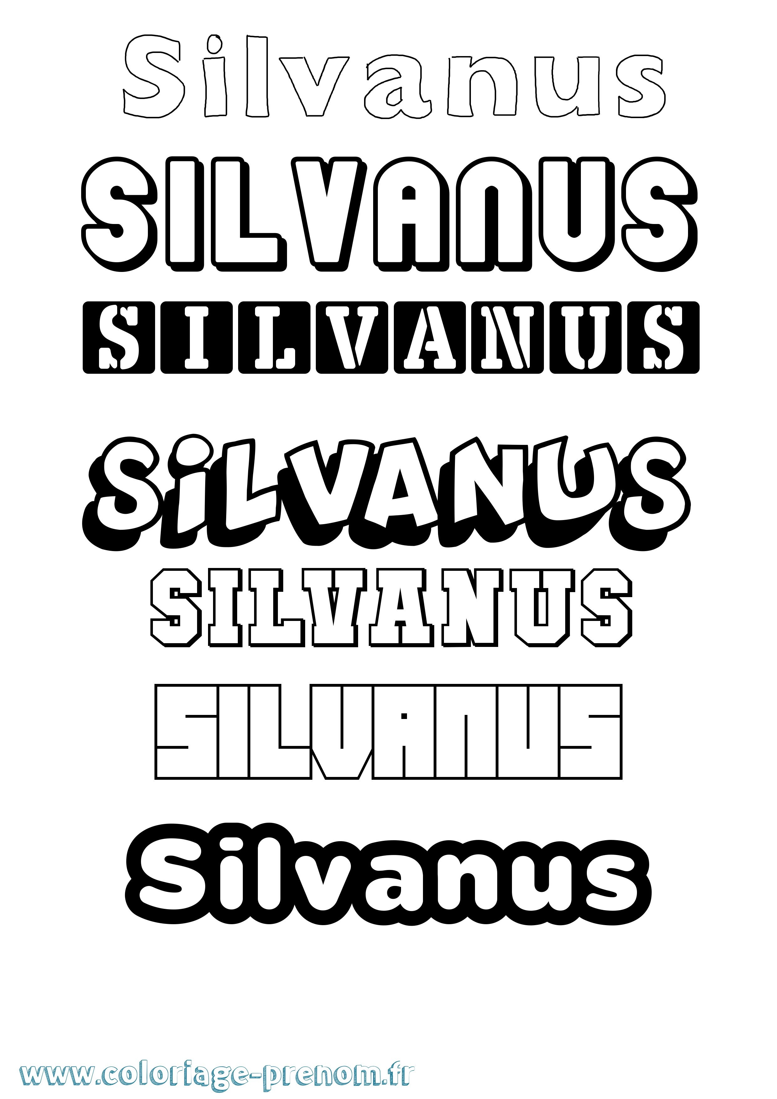 Coloriage prénom Silvanus Simple