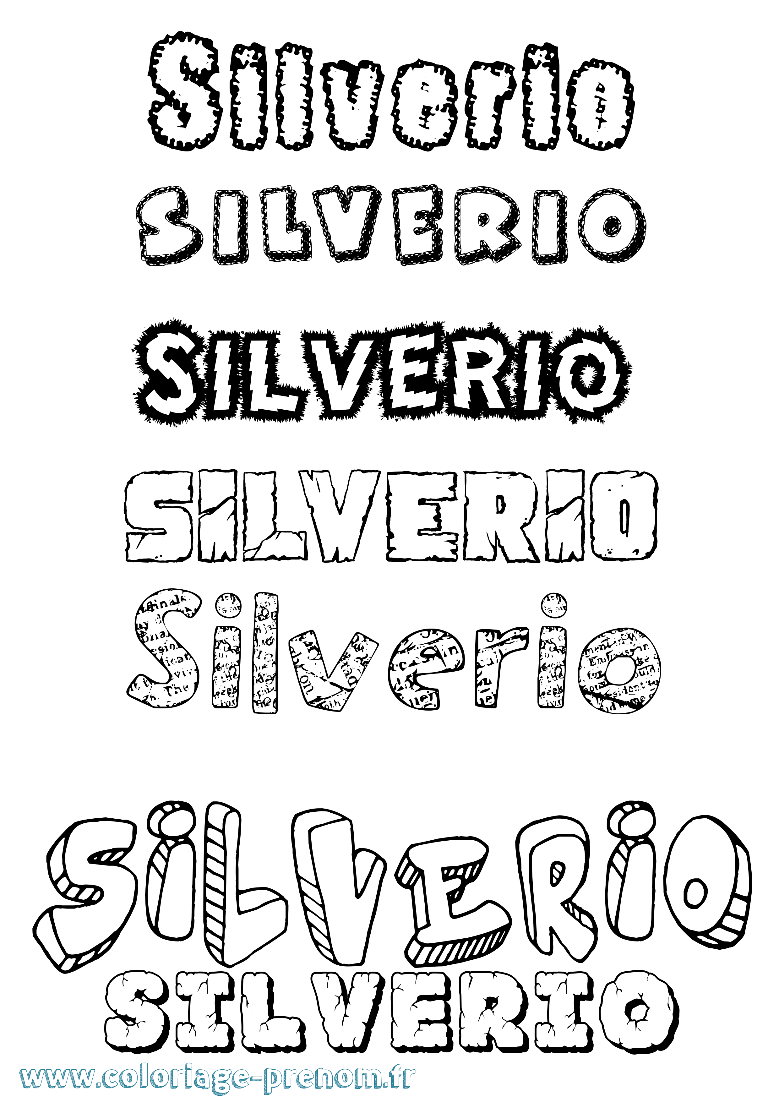 Coloriage prénom Silverio Destructuré