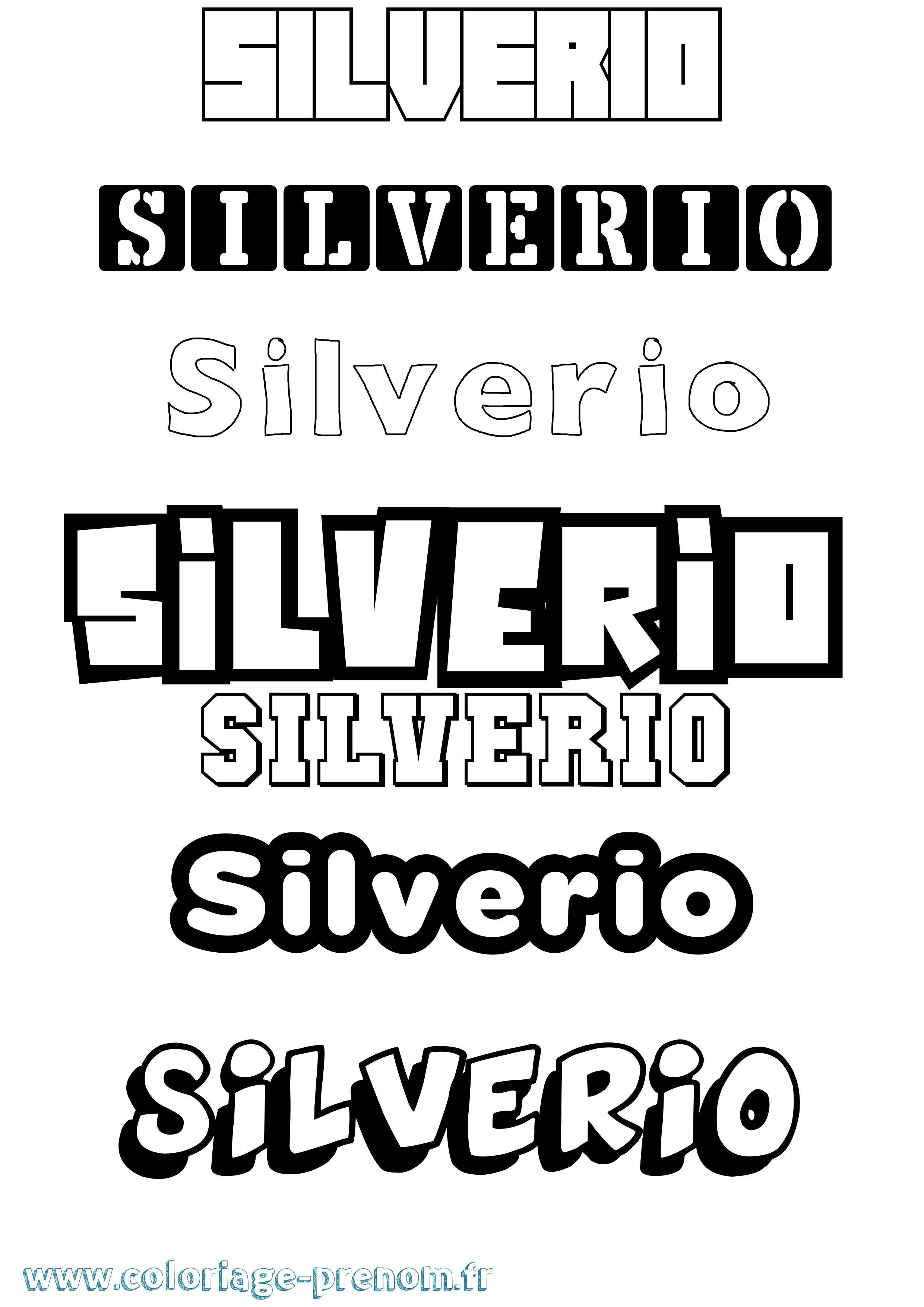 Coloriage prénom Silverio Simple