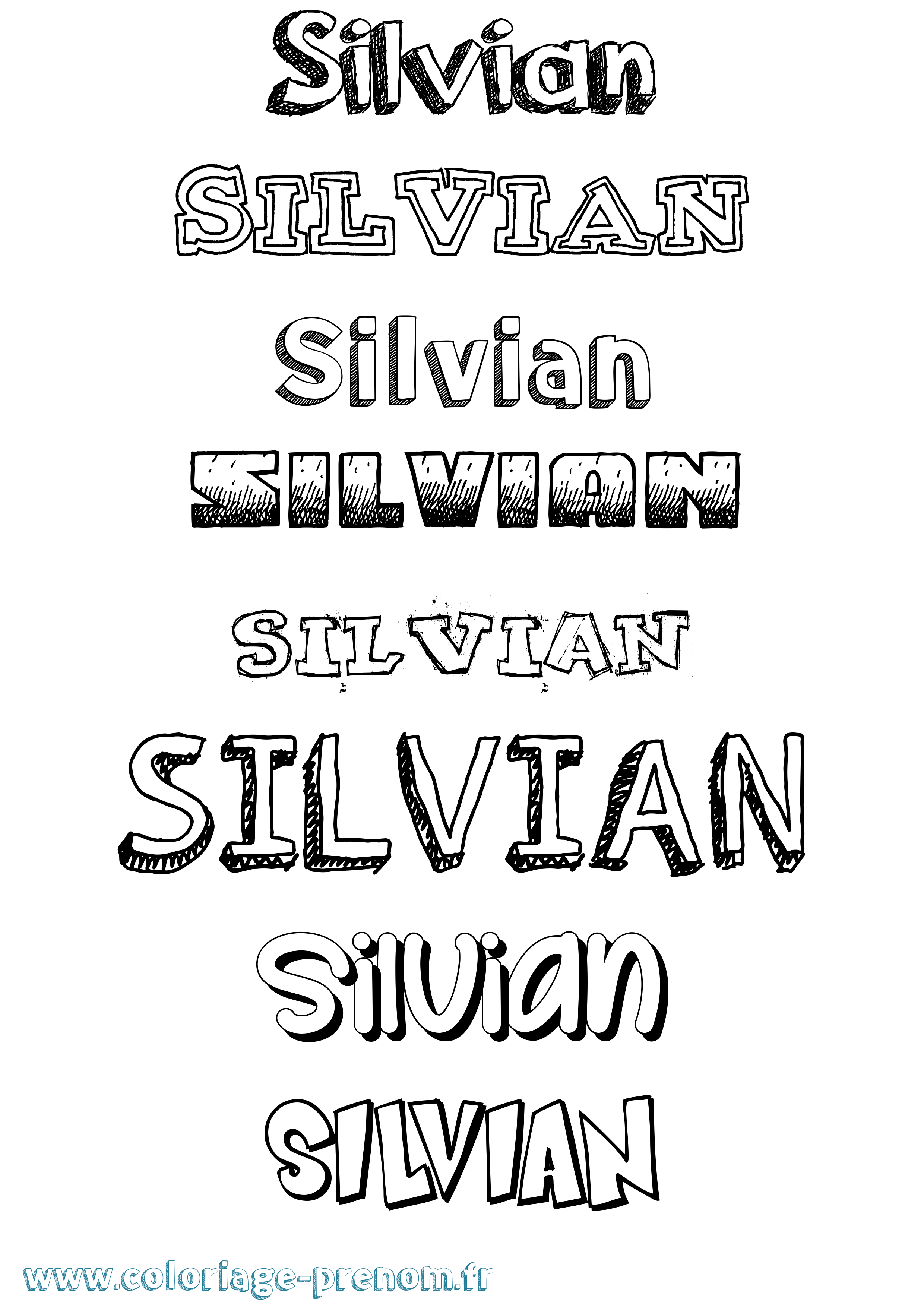 Coloriage Silvian Dessiné Coloriage prénom Silvian Dessiné