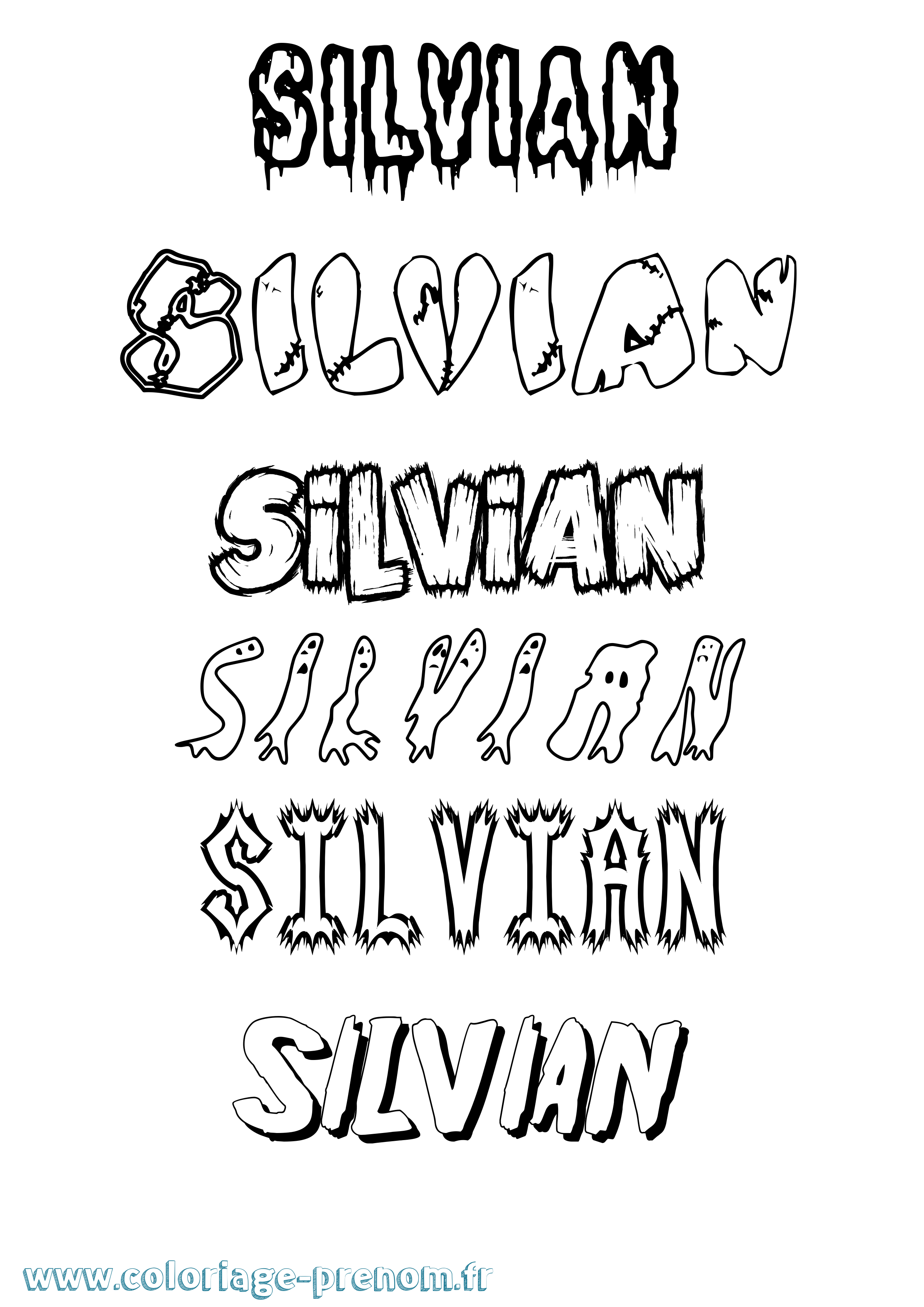 Coloriage Silvian Frisson Coloriage prénom Silvian Frisson