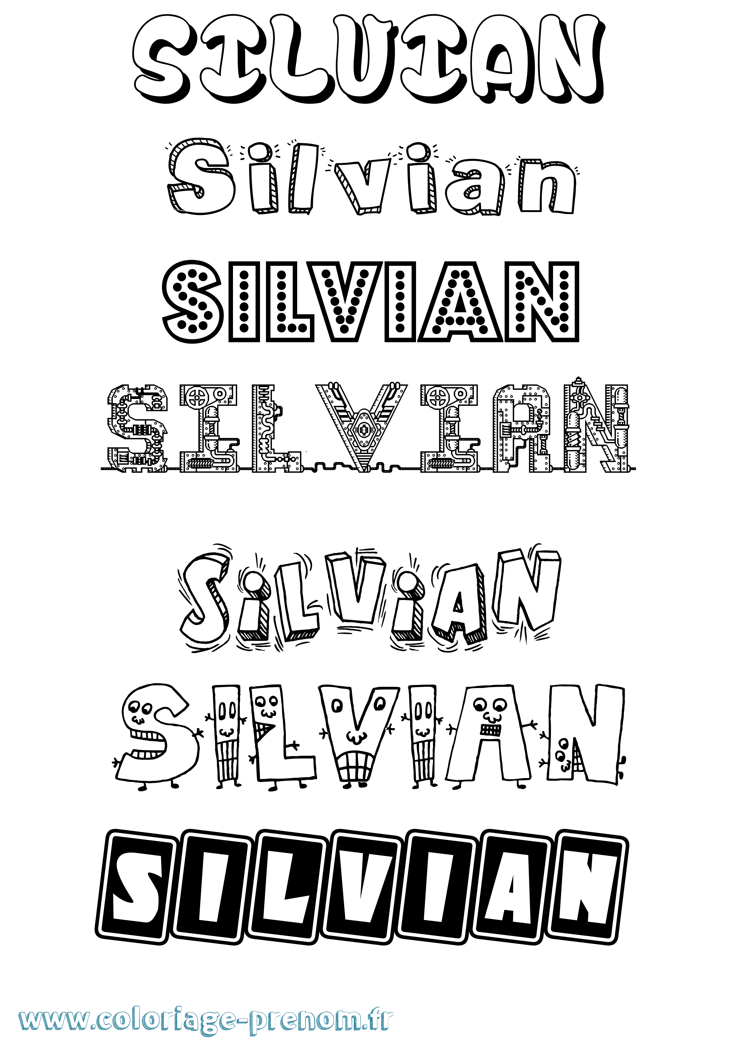 Coloriage Silvian Fun Coloriage prénom Silvian Fun