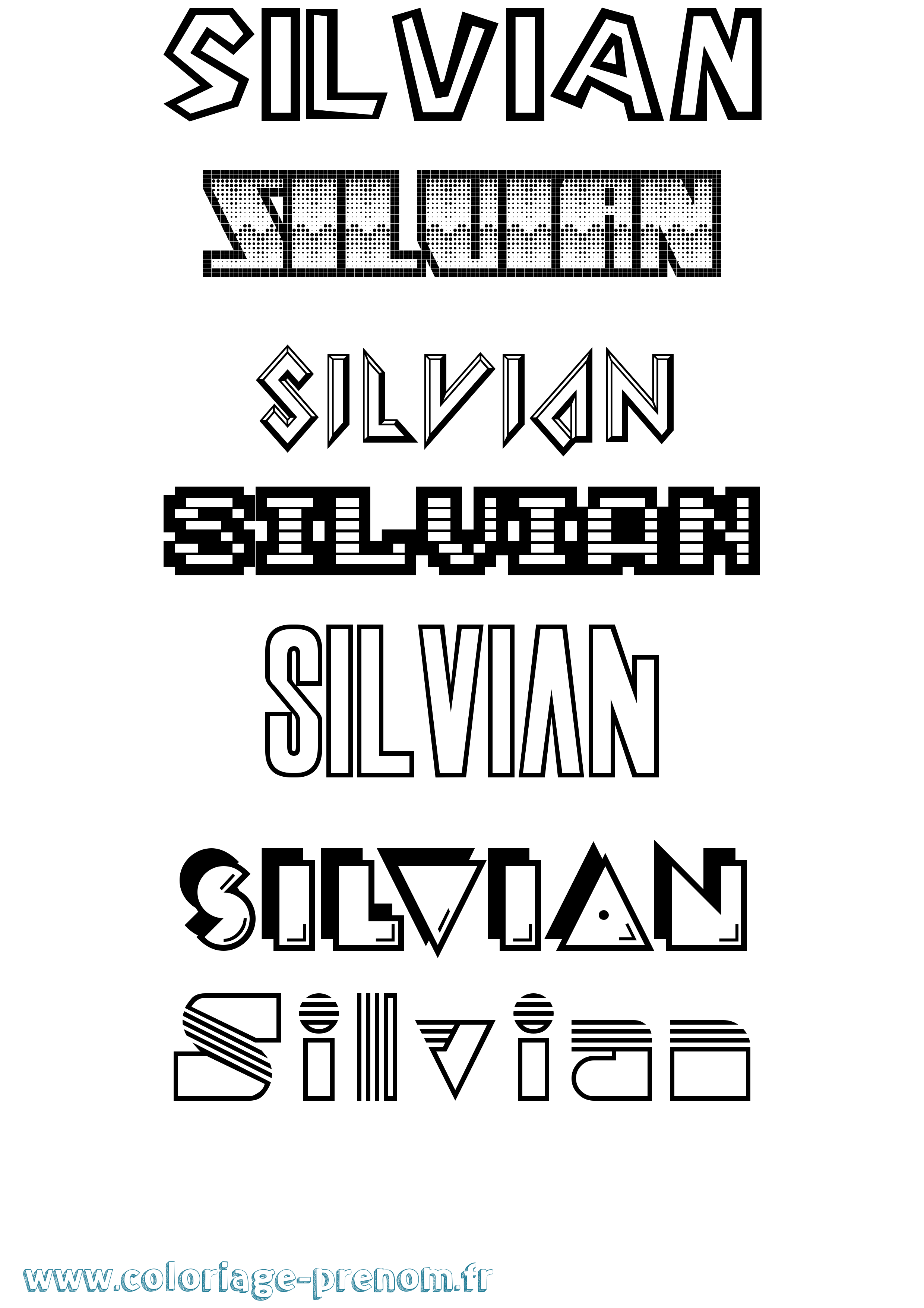 Coloriage Silvian Jeux Vidéos Coloriage prénom Silvian Jeux Vidéos
