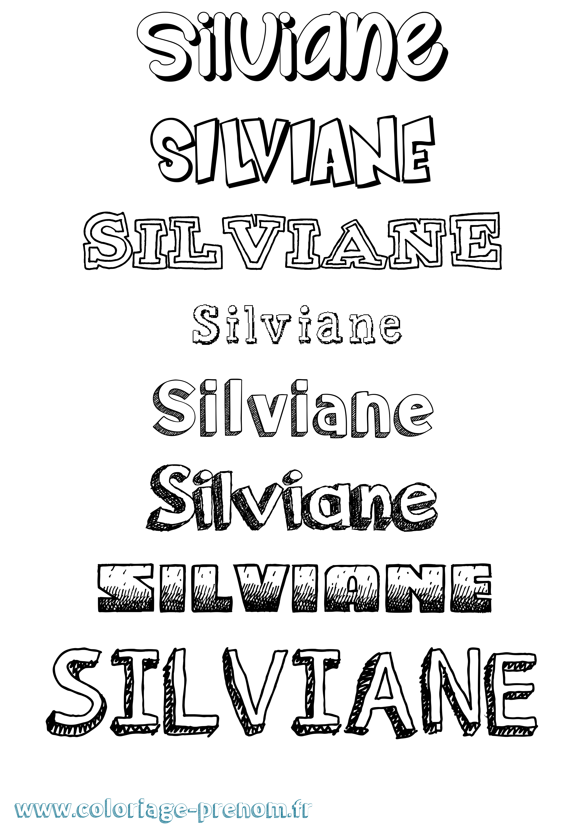 Coloriage prénom Silviane Dessiné